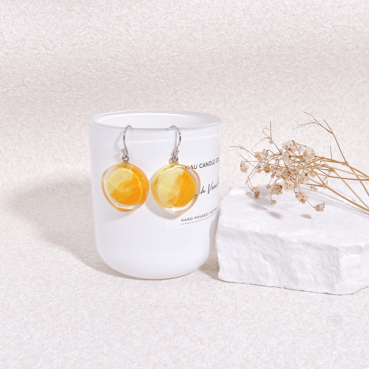 ZSISKA Short Resin Crystal Dangle Earrings