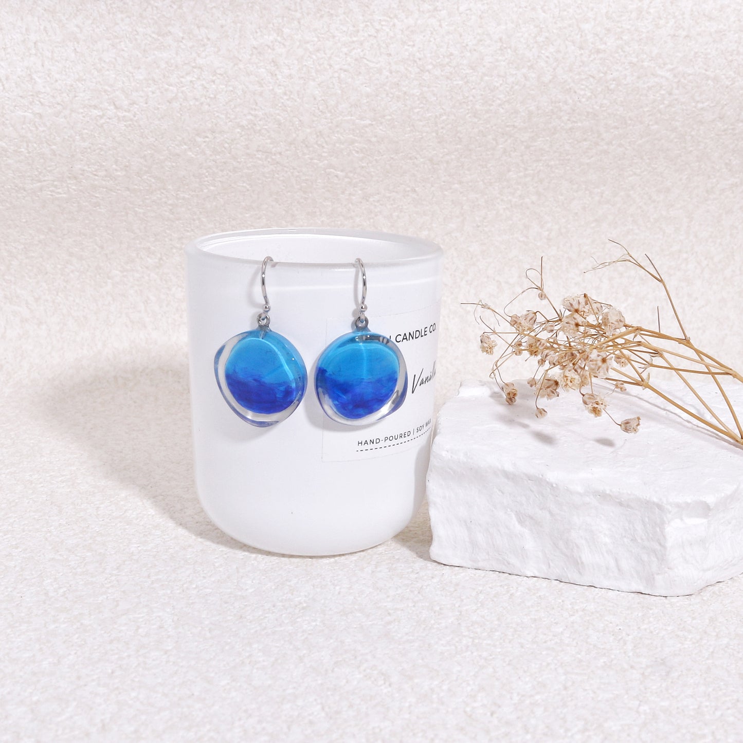 ZSISKA Short Resin Crystal Dangle Earrings