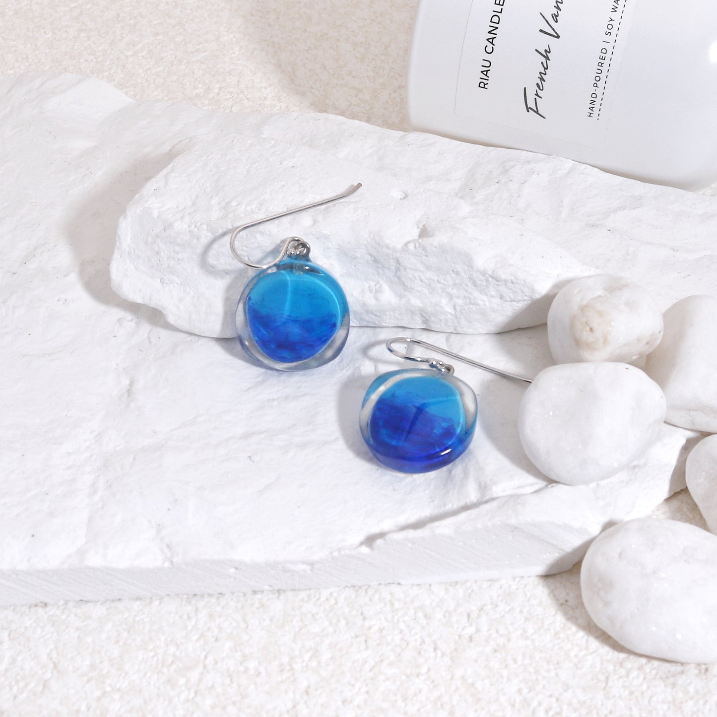 ZSISKA Short Resin Crystal Dangle Earrings