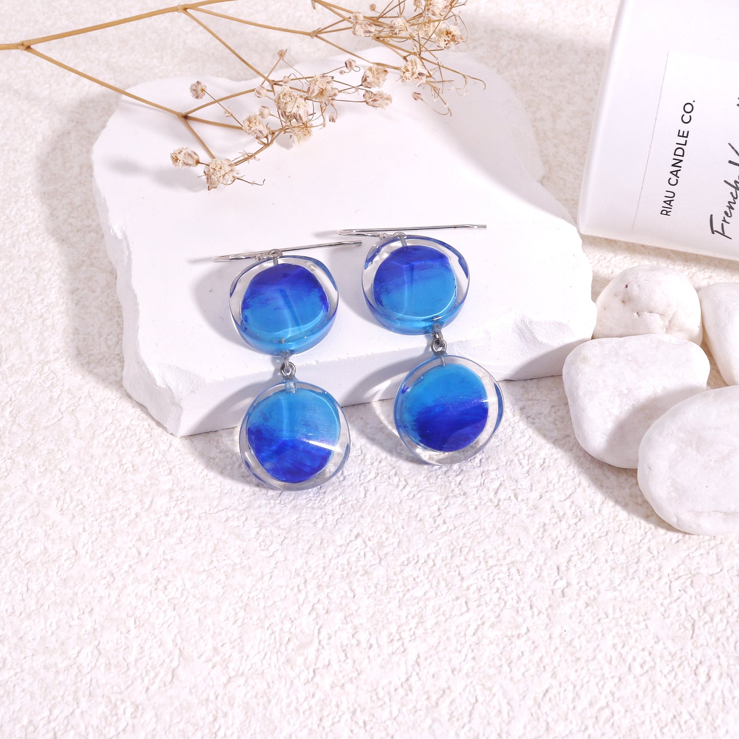 ZSISKA Resin Crystal Glamor Drop Earrings