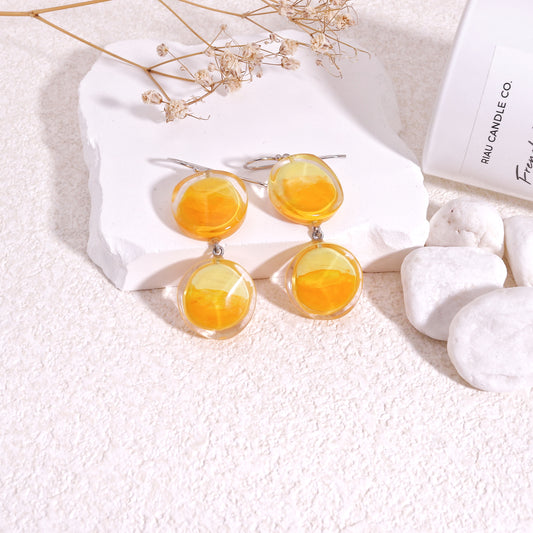 ZSISKA Resin Crystal Glamor Drop Earrings