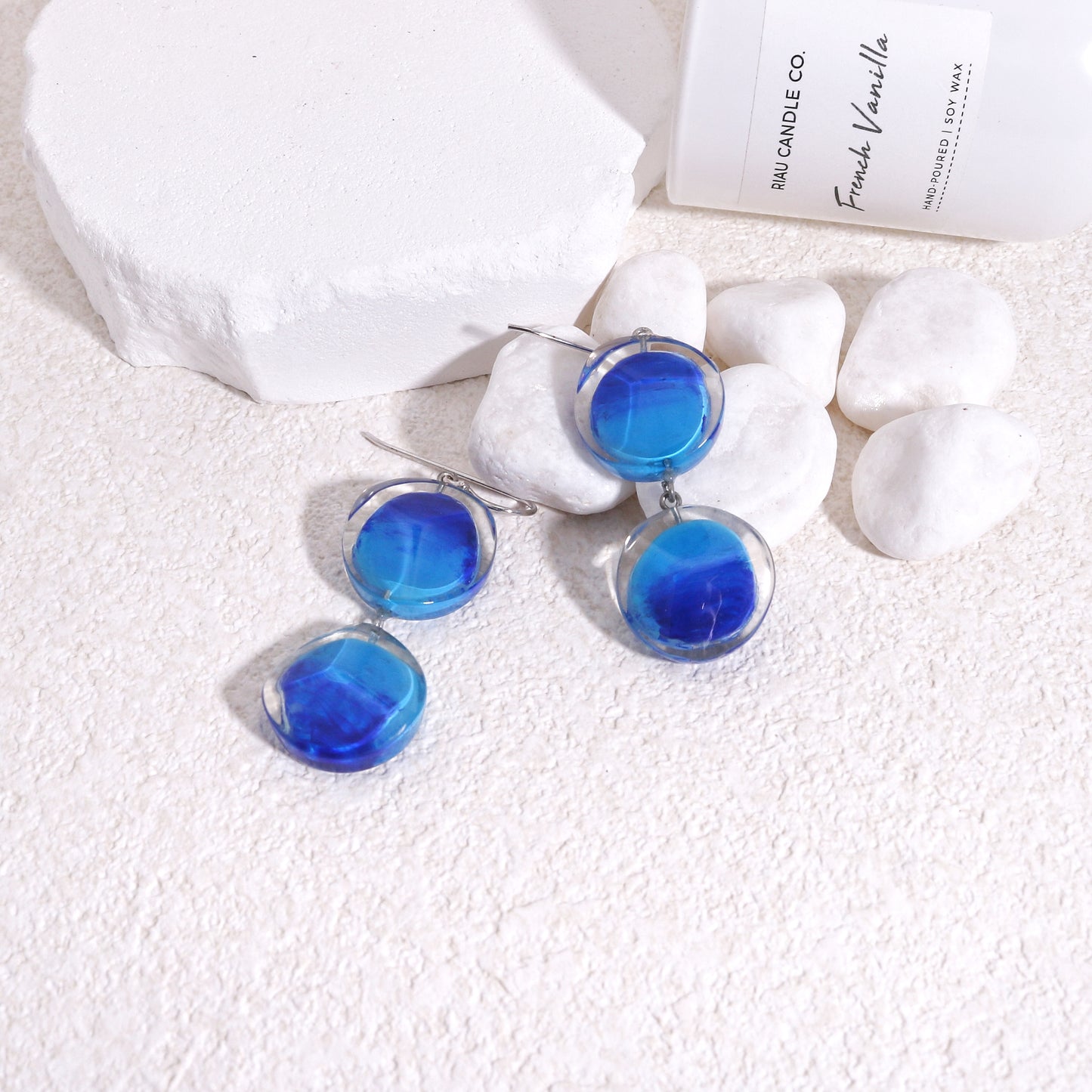ZSISKA Resin Crystal Glamor Drop Earrings