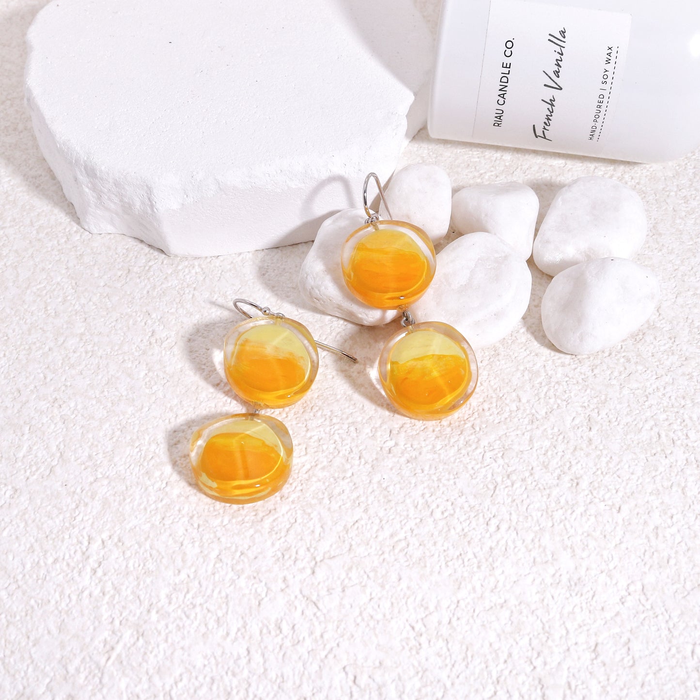 ZSISKA Resin Crystal Glamor Drop Earrings