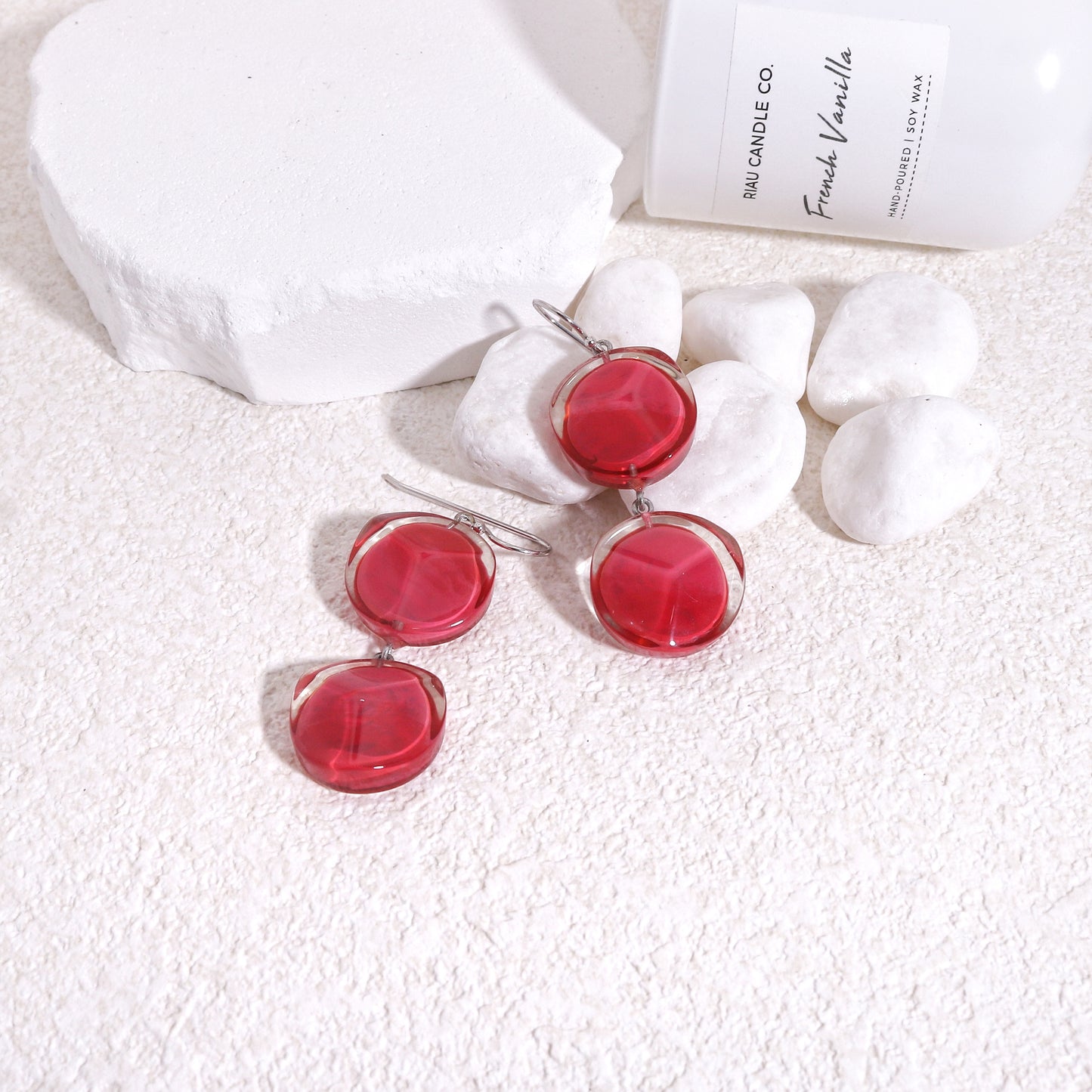 ZSISKA Resin Crystal Glamor Drop Earrings