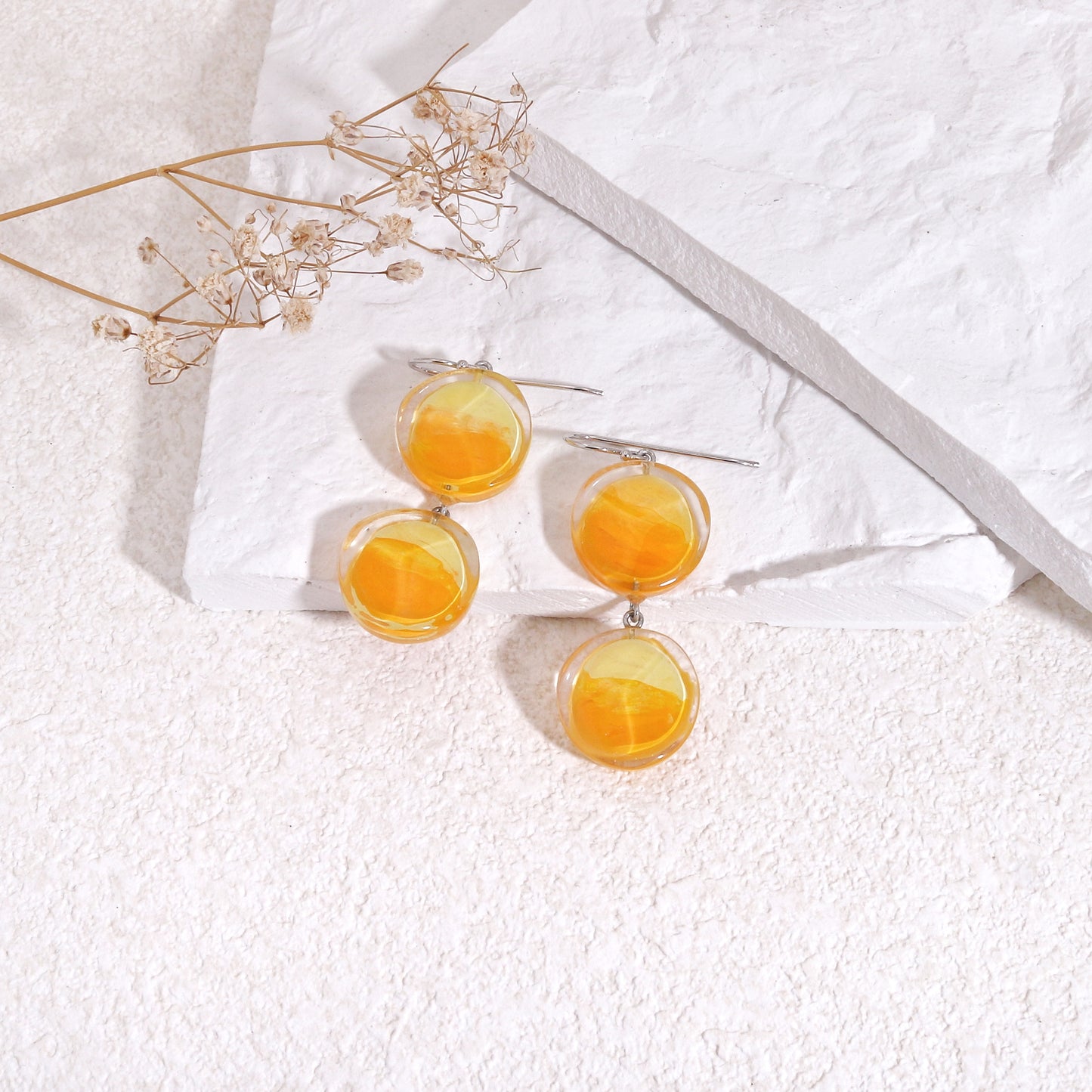 ZSISKA Resin Crystal Glamor Drop Earrings