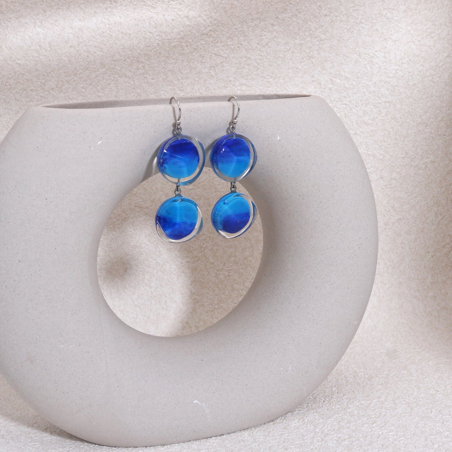 ZSISKA Resin Crystal Glamor Drop Earrings