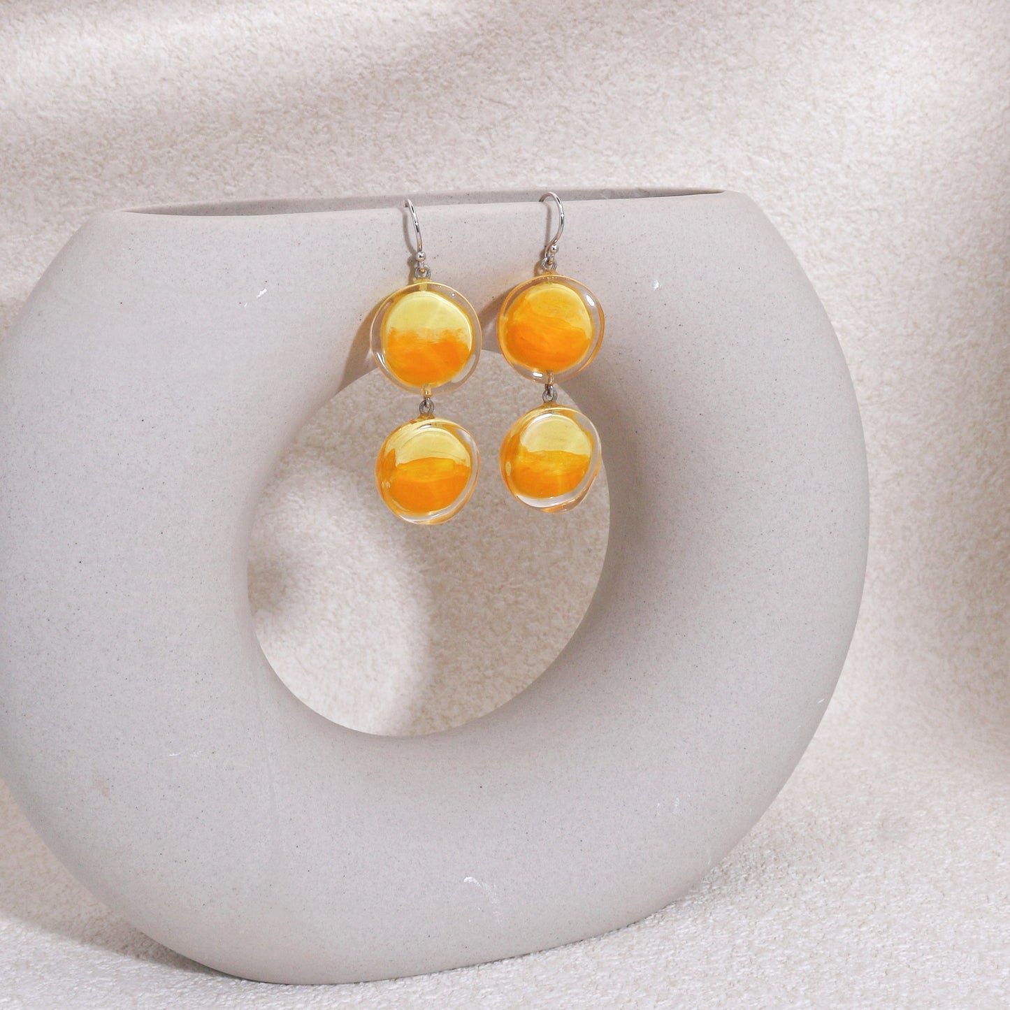 ZSISKA Resin Crystal Glamor Drop Earrings