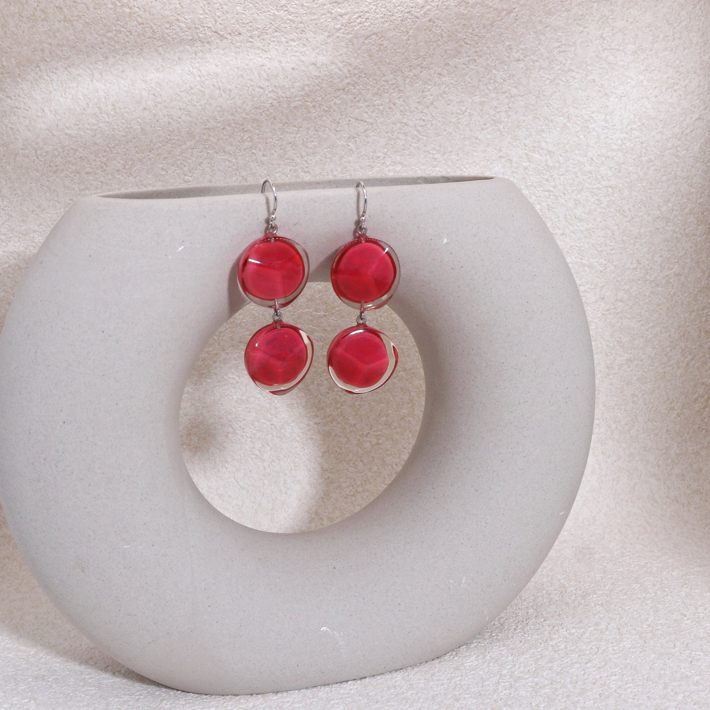 ZSISKA Resin Crystal Glamor Drop Earrings