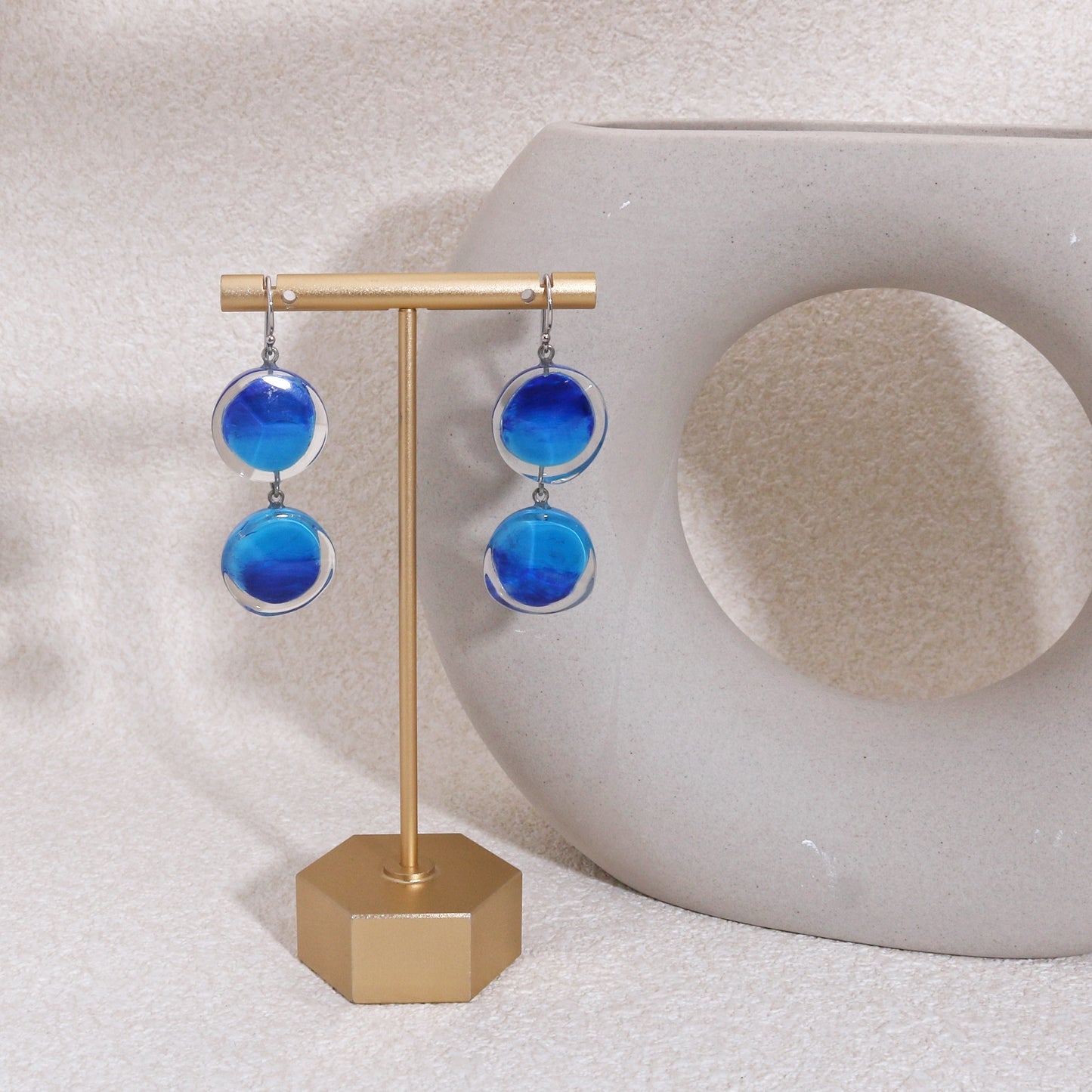 ZSISKA Resin Crystal Glamor Drop Earrings