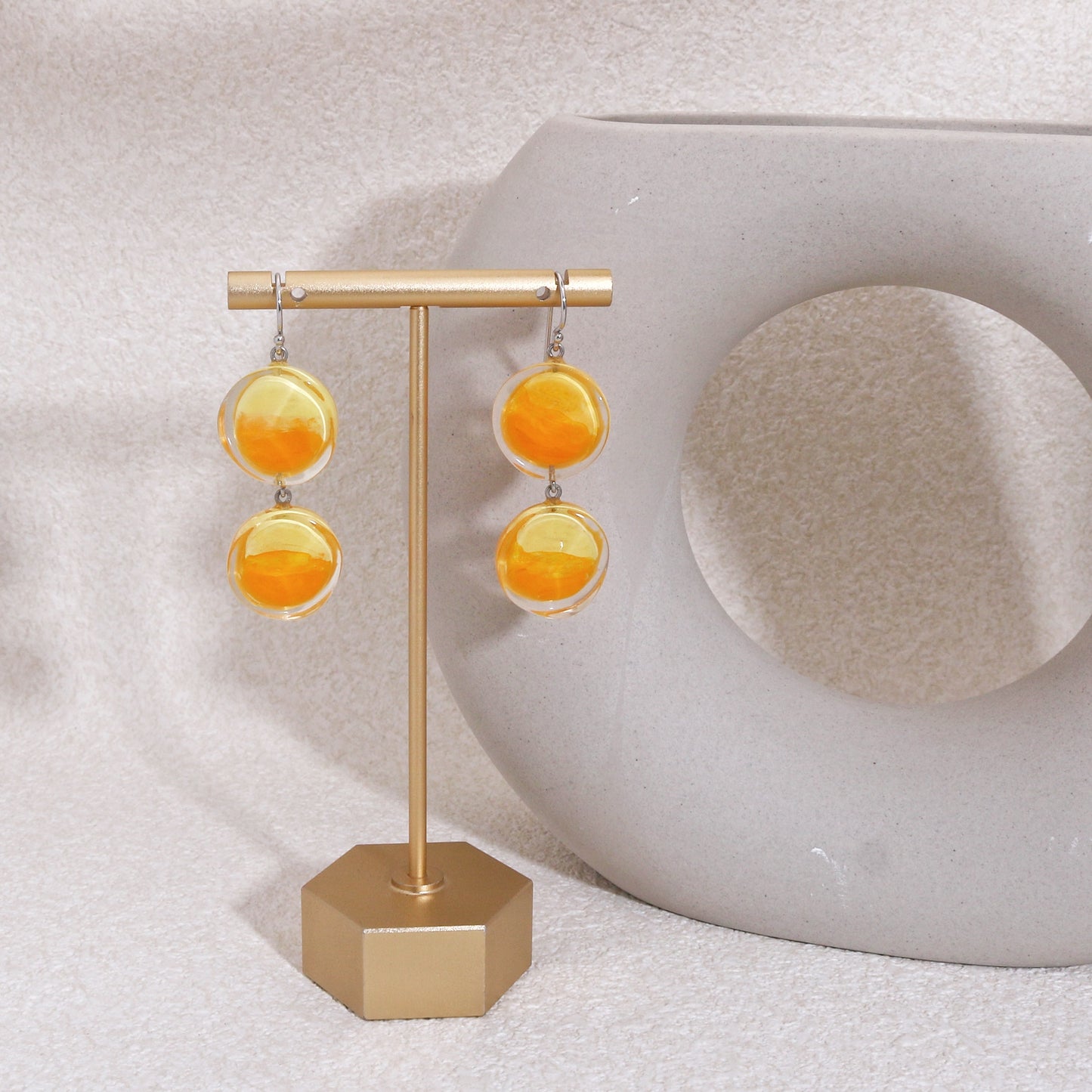 ZSISKA Resin Crystal Glamor Drop Earrings
