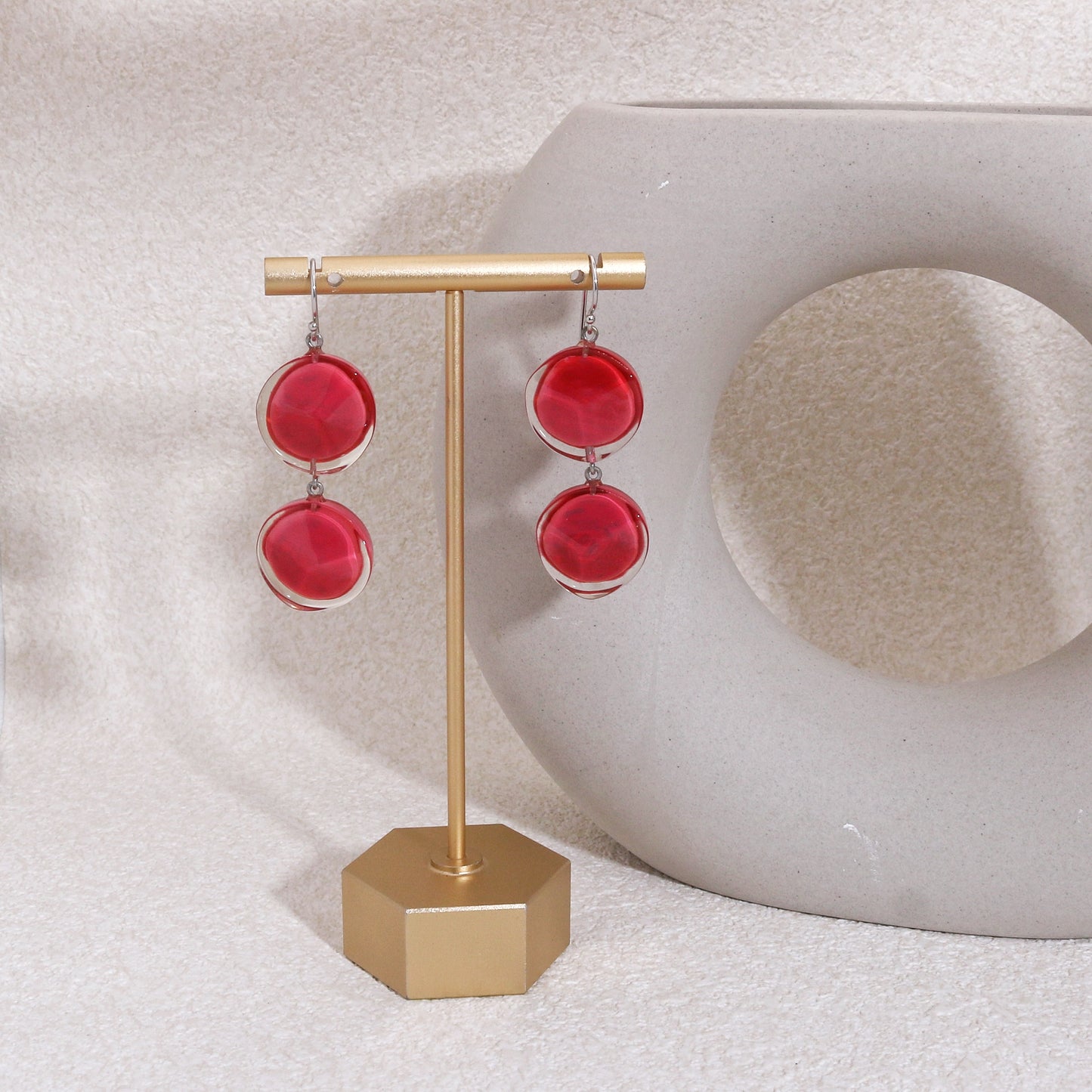 ZSISKA Resin Crystal Glamor Drop Earrings