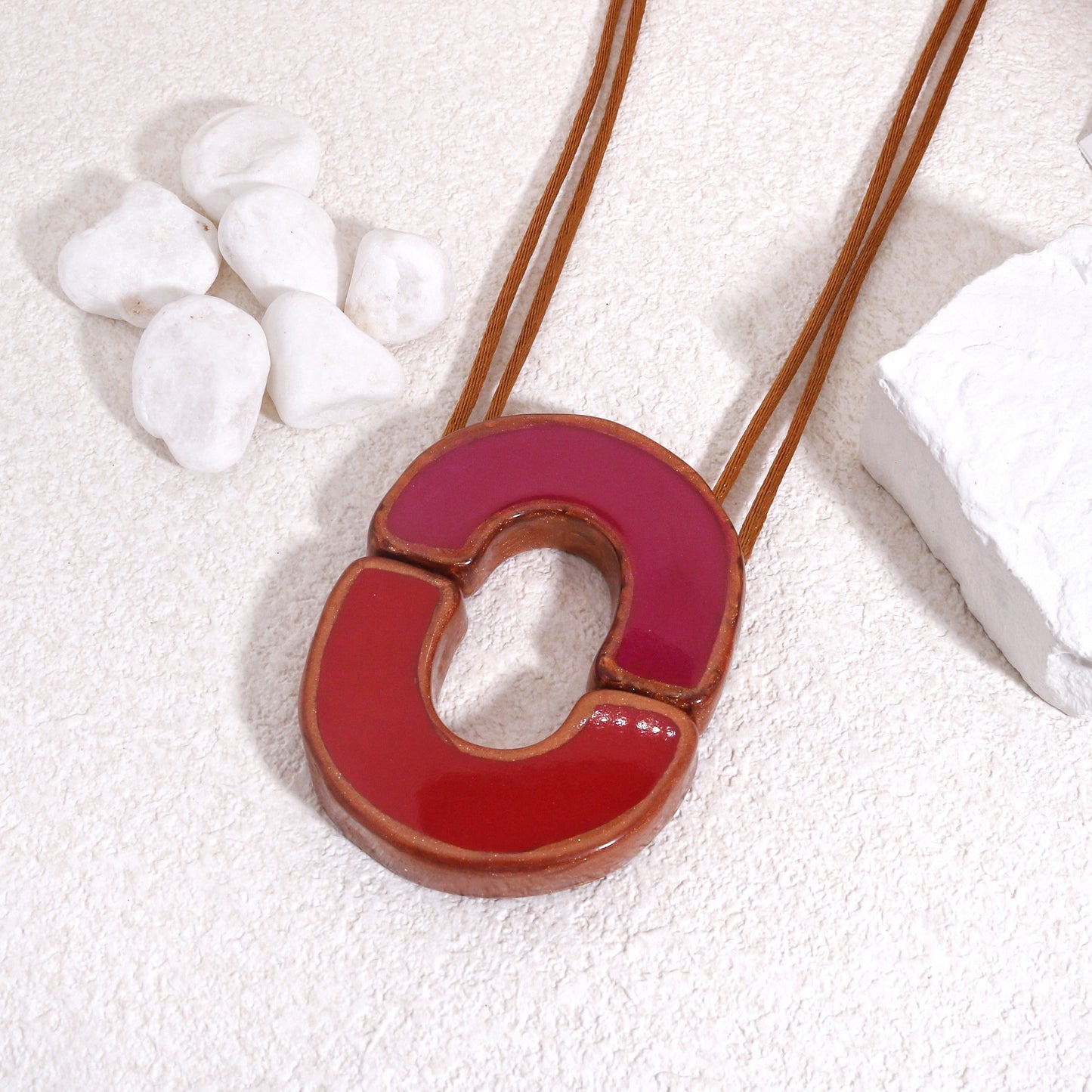 FARA Jigsaw Wood Resin Pendant