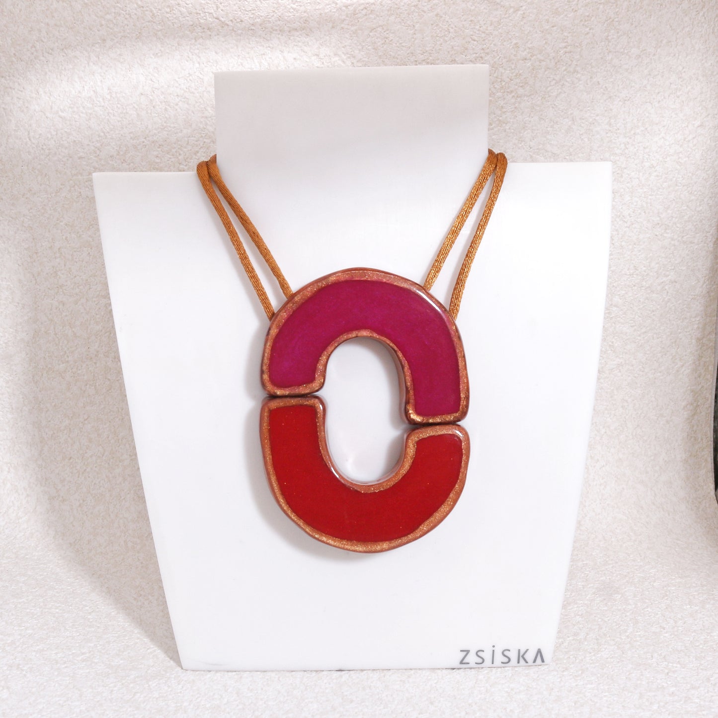 FARA Jigsaw Wood Resin Pendant