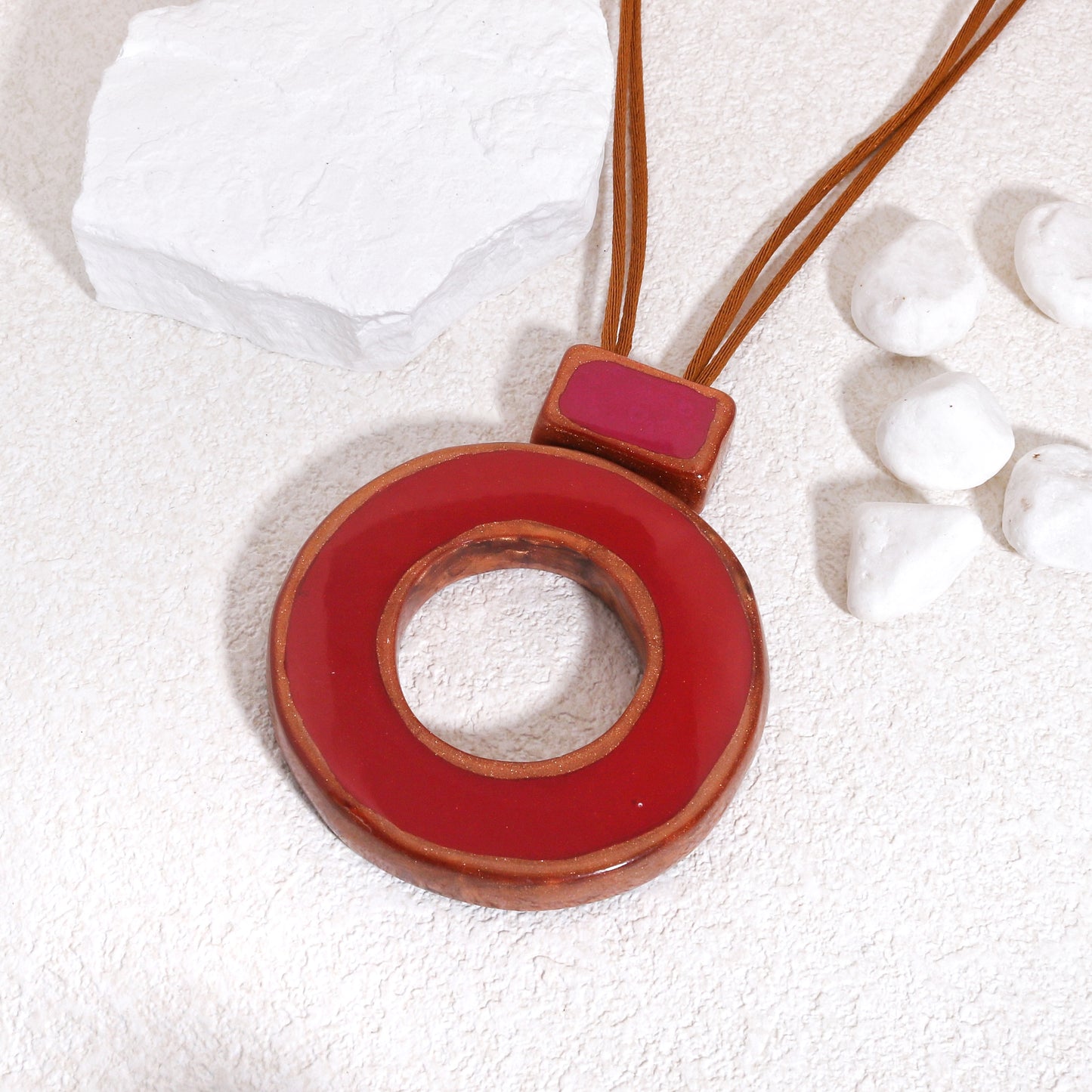 FARA Colored Donut Pendant Large