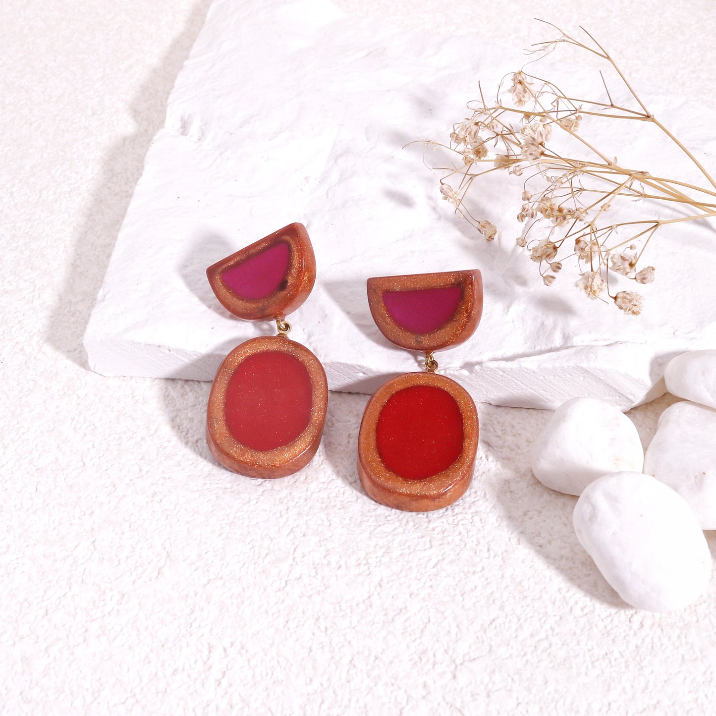 FARA Handpainted Motif Drop Earrings