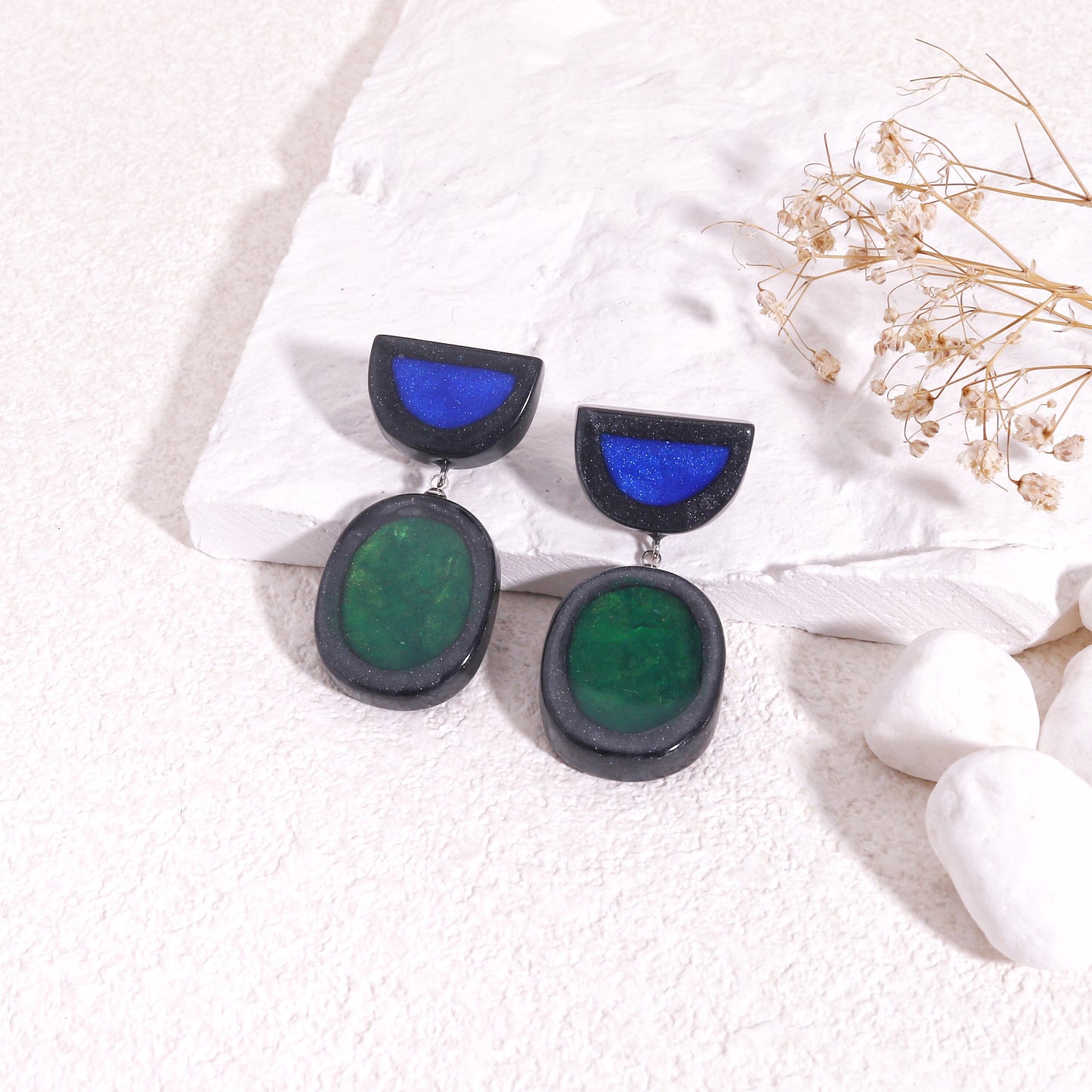 FARA Handpainted Motif Drop Earrings