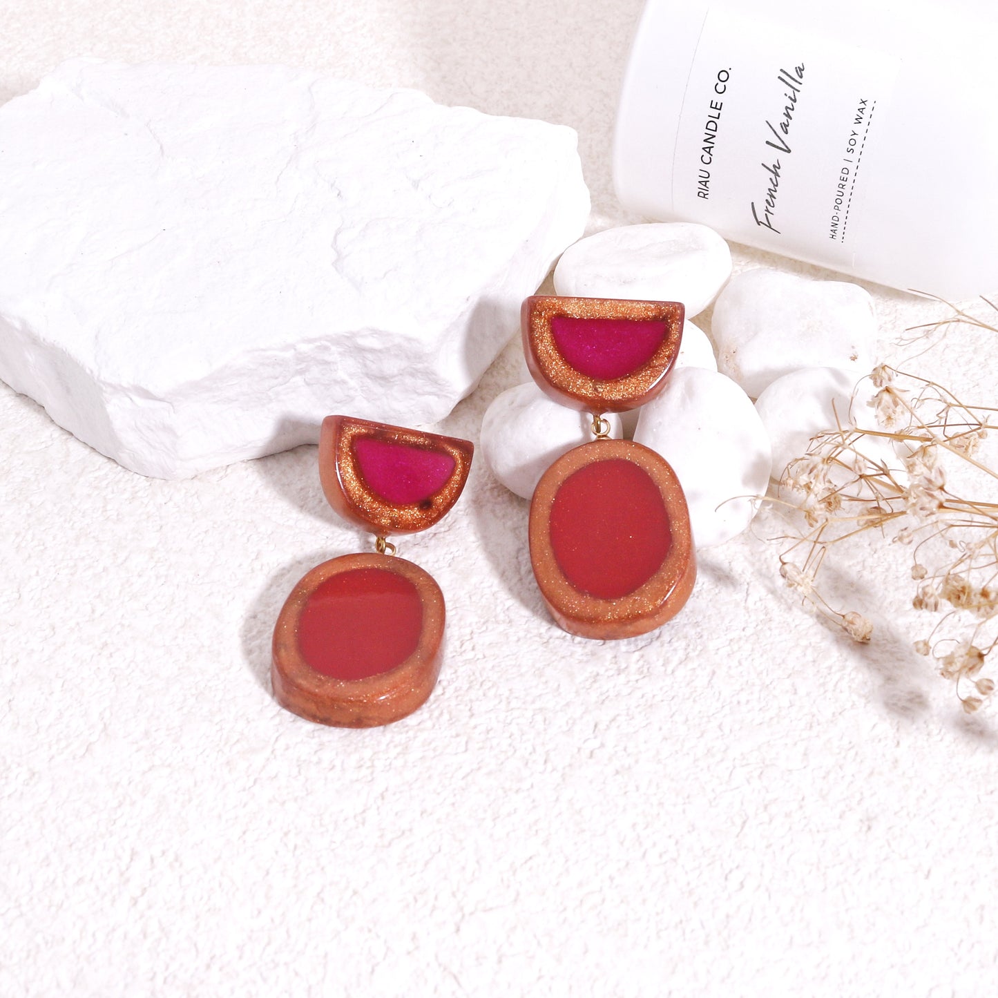 FARA Handpainted Motif Drop Earrings