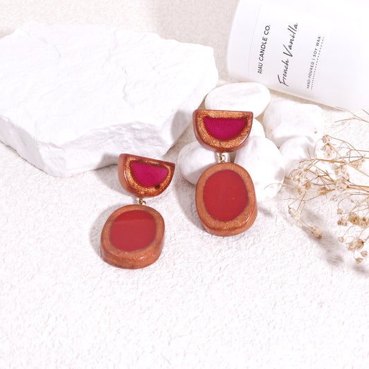 FARA Handpainted Motif Drop Earrings