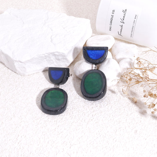 FARA Handpainted Motif Drop Earrings