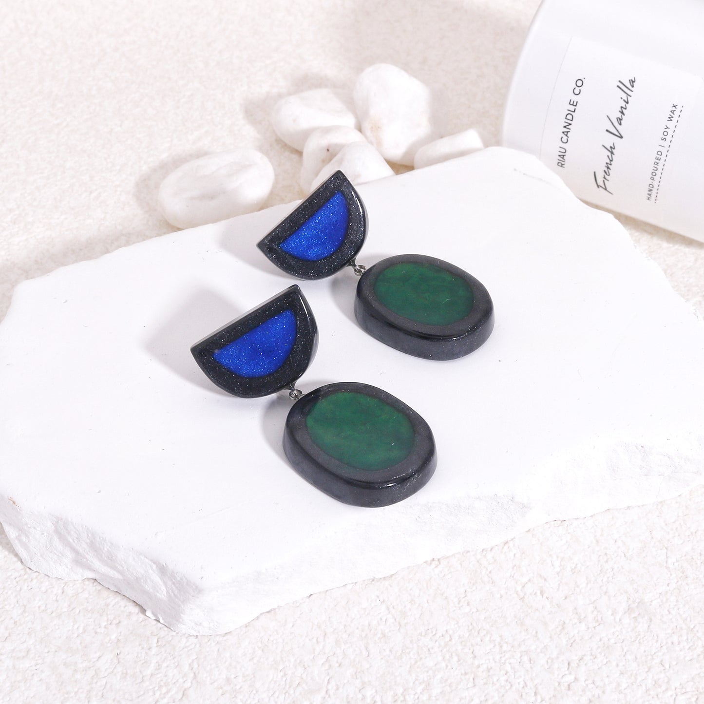 FARA Handpainted Motif Drop Earrings