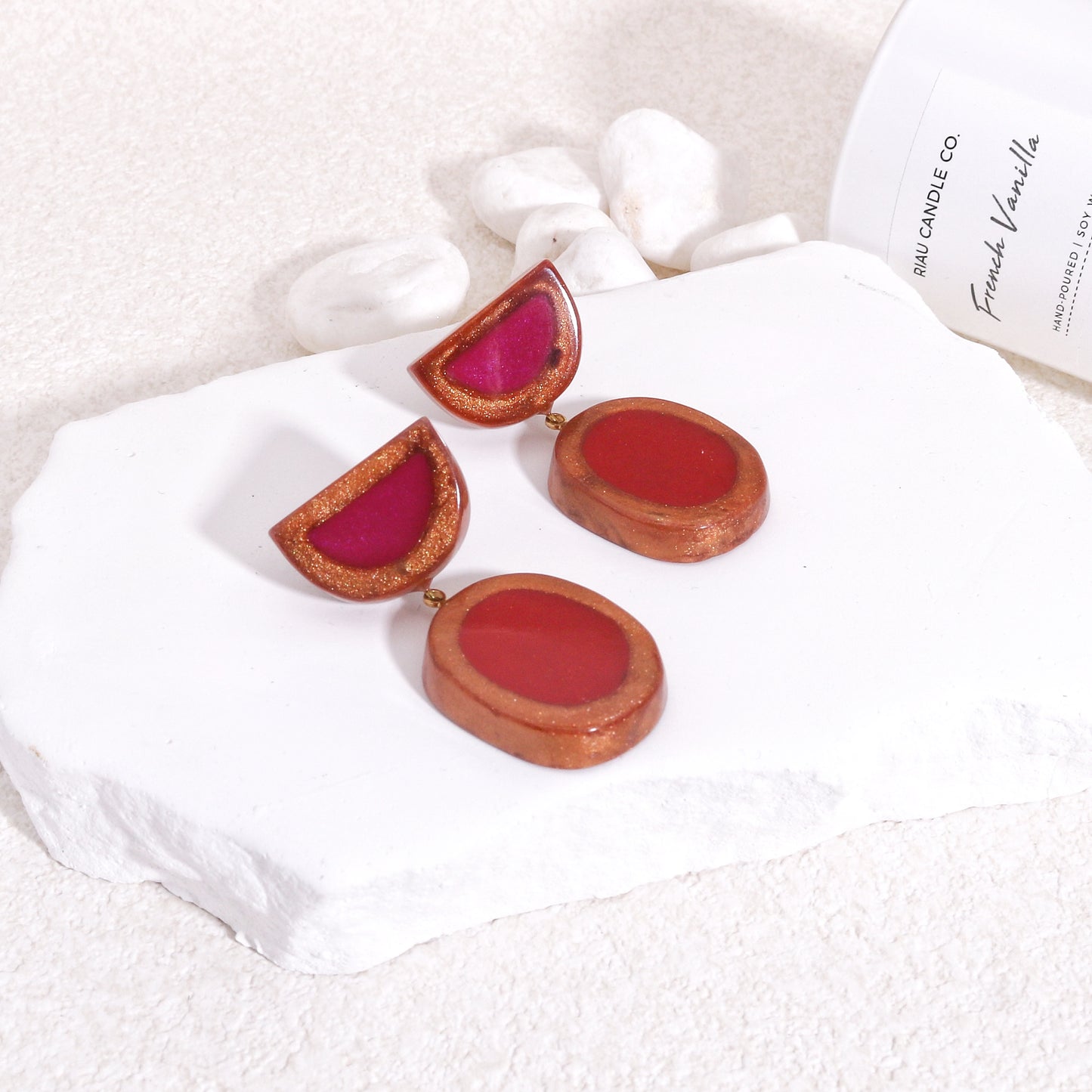 FARA Handpainted Motif Drop Earrings