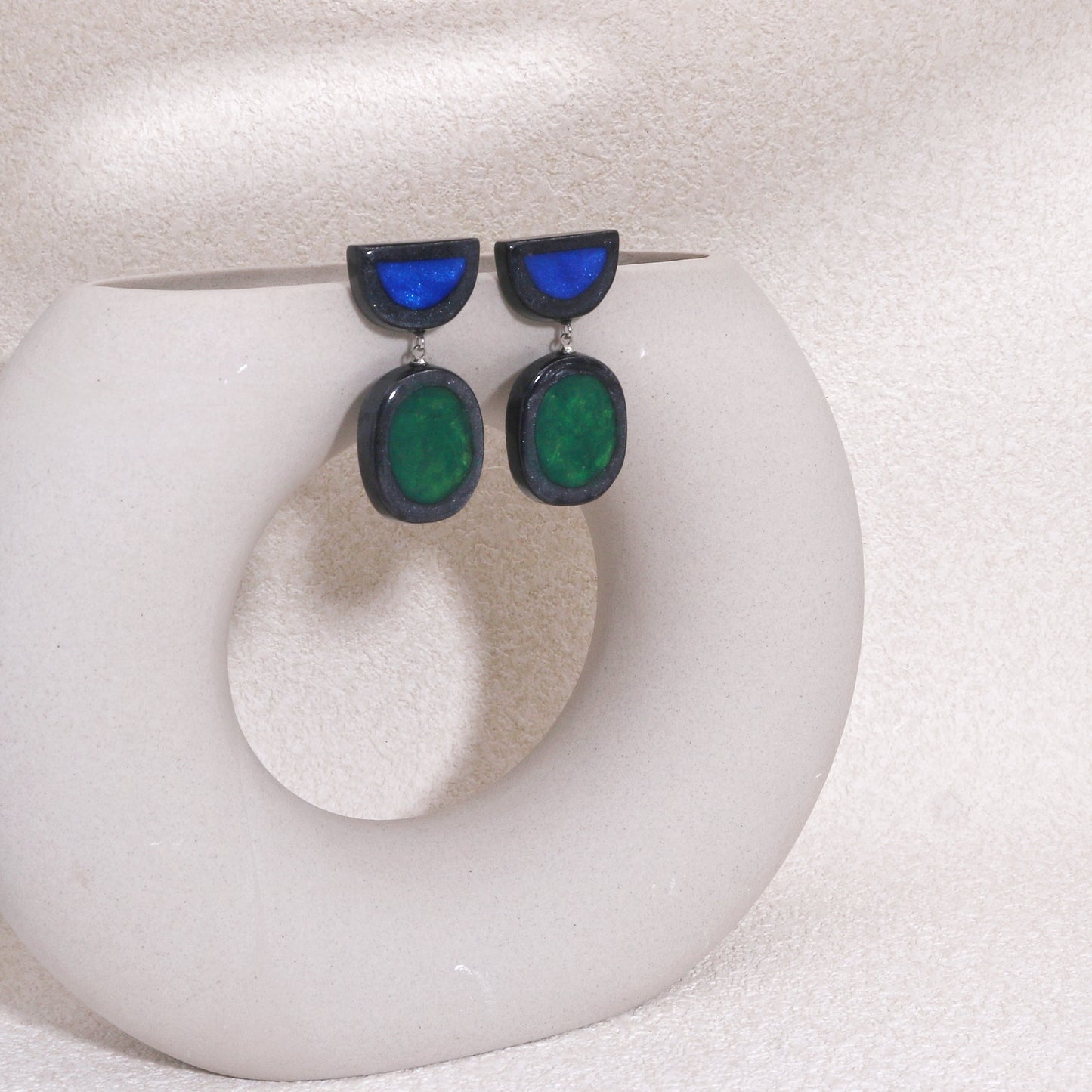 FARA Handpainted Motif Drop Earrings