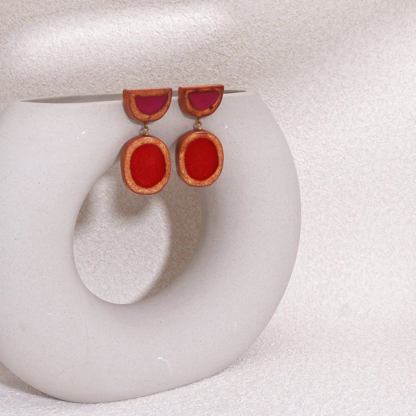 FARA Handpainted Motif Drop Earrings
