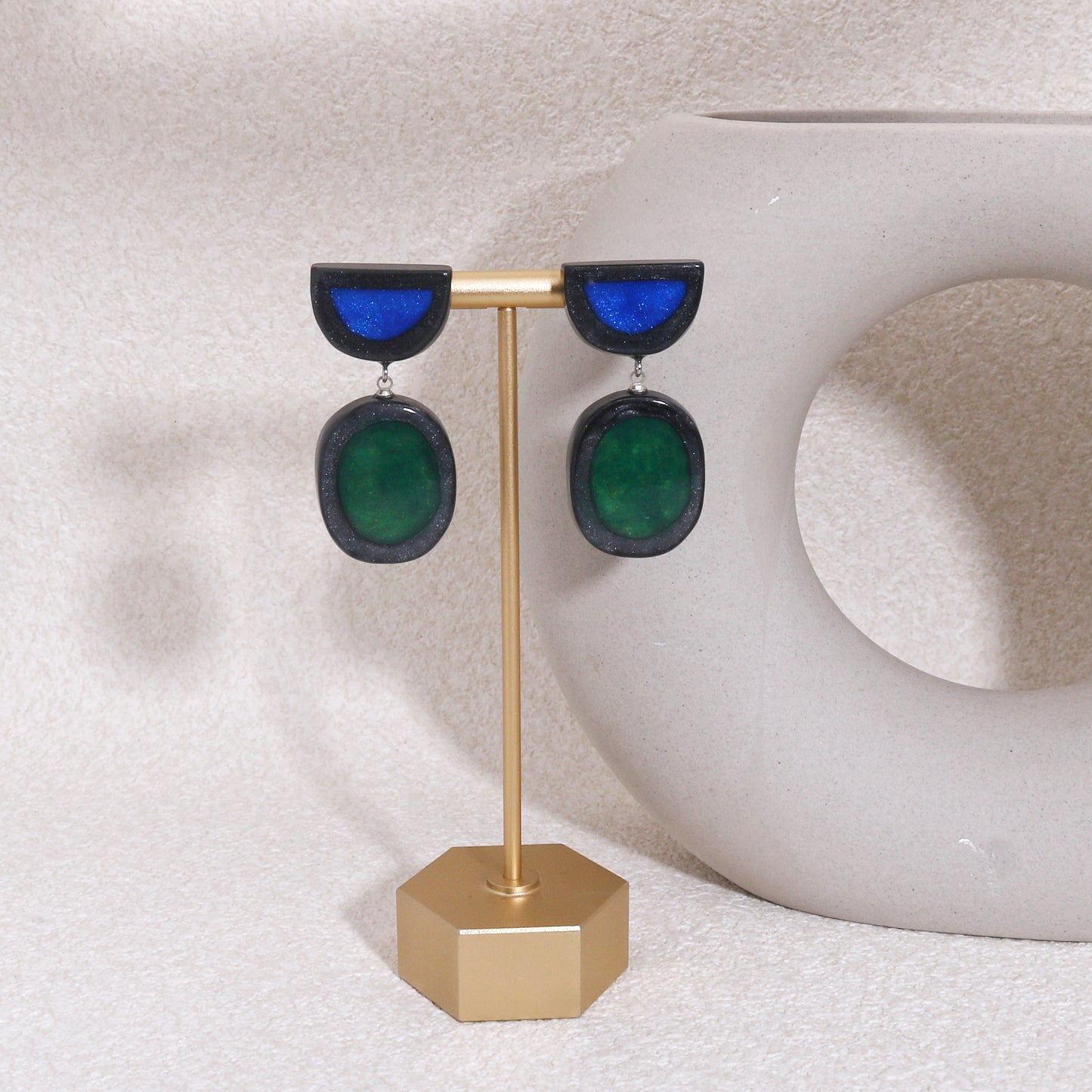 FARA Handpainted Motif Drop Earrings