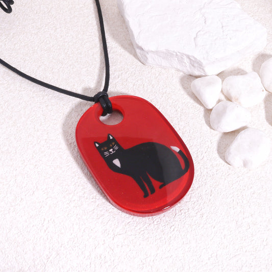 MICKEY Handpainted Cat Lover Pendant