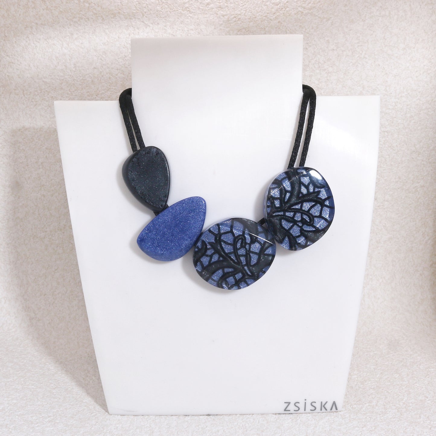 PEACE Art Deco Fashion Necklace in Lavender