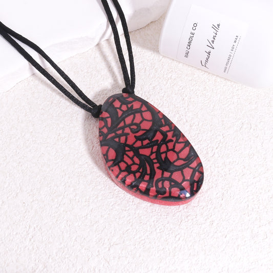 PEACE Solitaire Pendant in Red