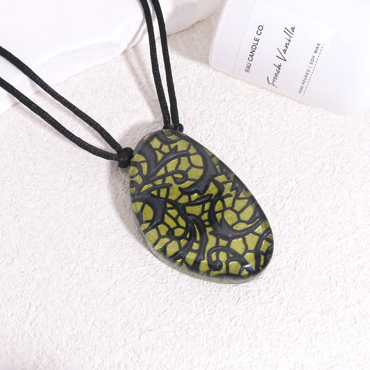 PEACE Solitaire Pendant in Green