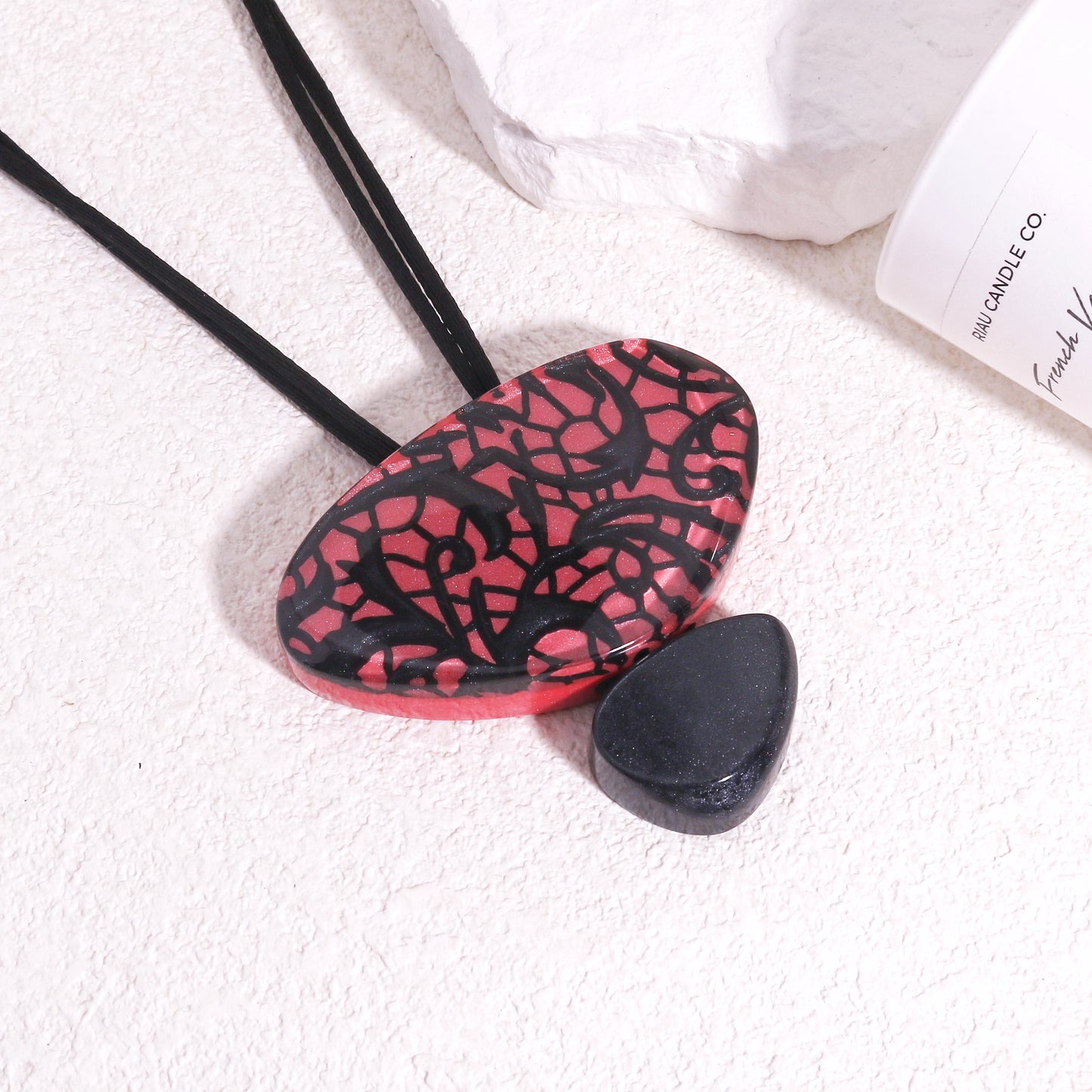 PEACE Statement Pendant in Red