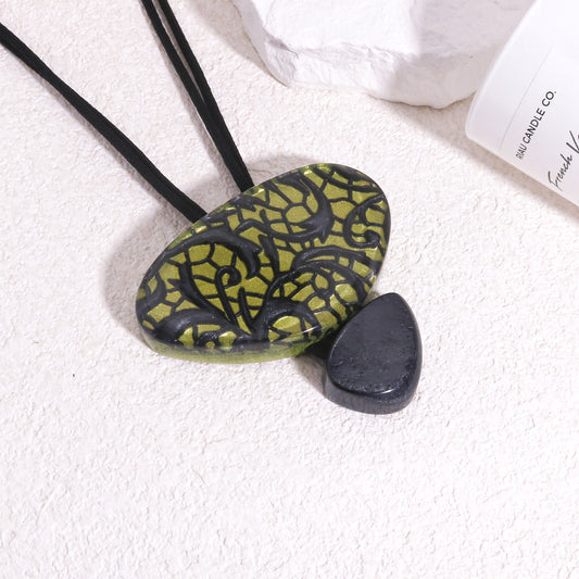 PEACE Statement Pendant in Green