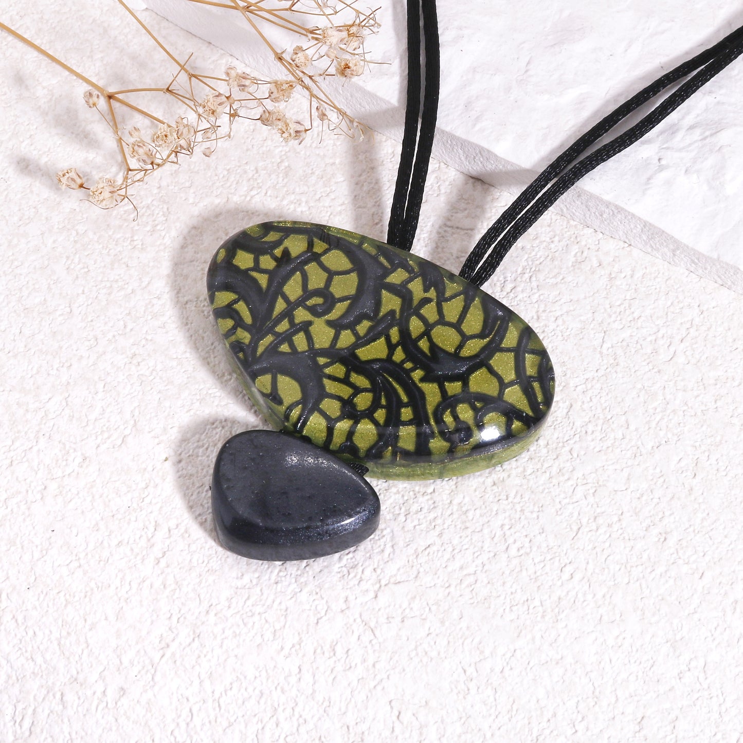 PEACE Statement Pendant in Green