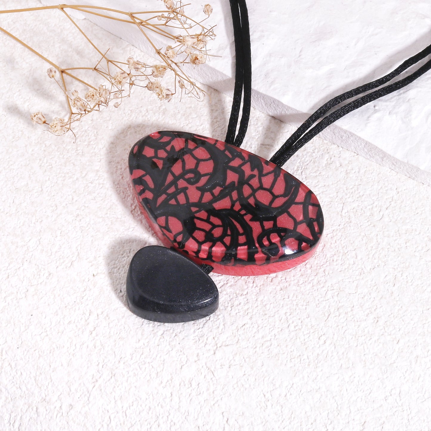 PEACE Statement Pendant in Red
