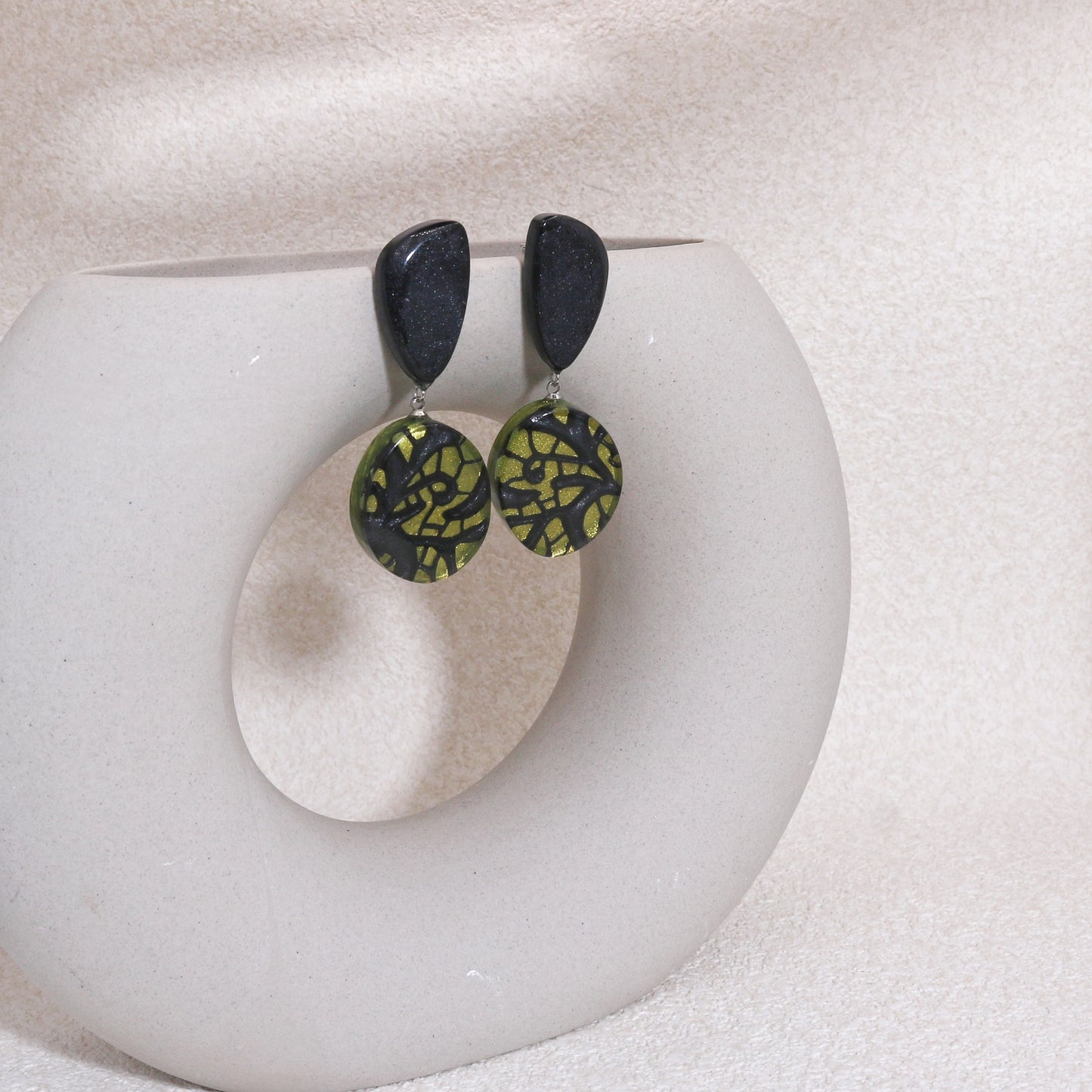 PEACE Art Deco Unique Glamor Earrings