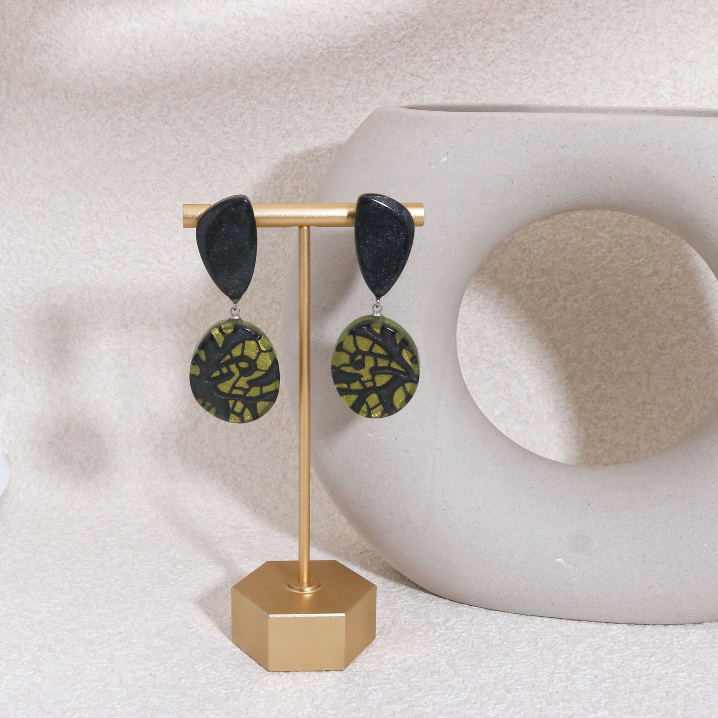 PEACE Art Deco Unique Glamor Earrings