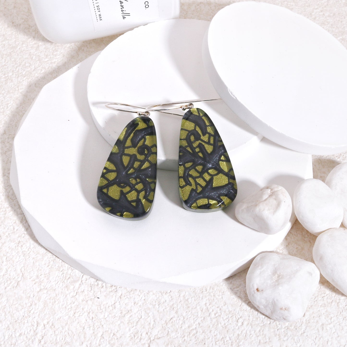 PEACE Art Deco Statement Earrings
