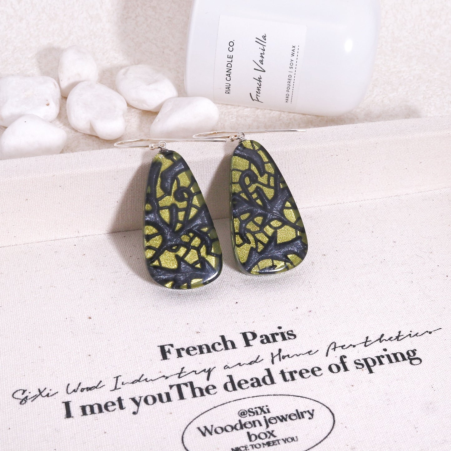 PEACE Art Deco Statement Earrings