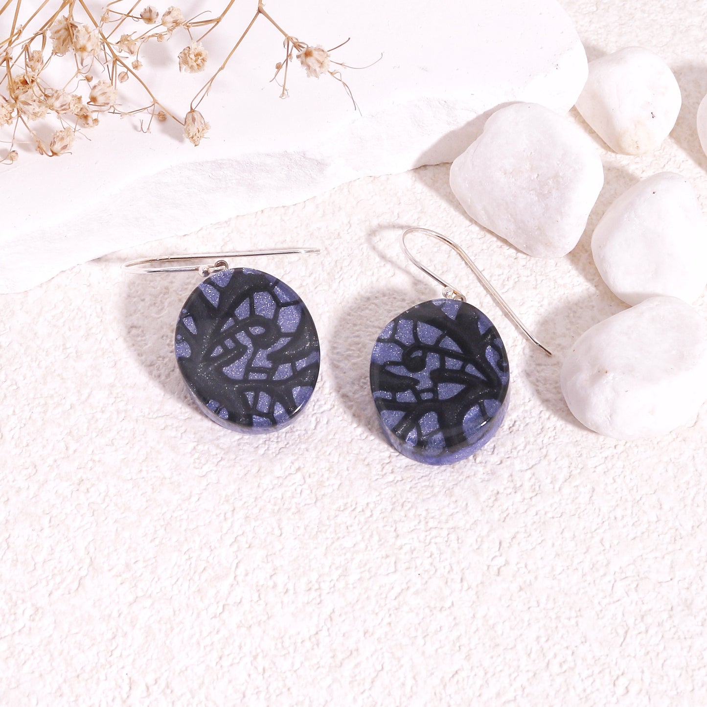 PEACE Handcraft Art Deco Solitaire Earrings