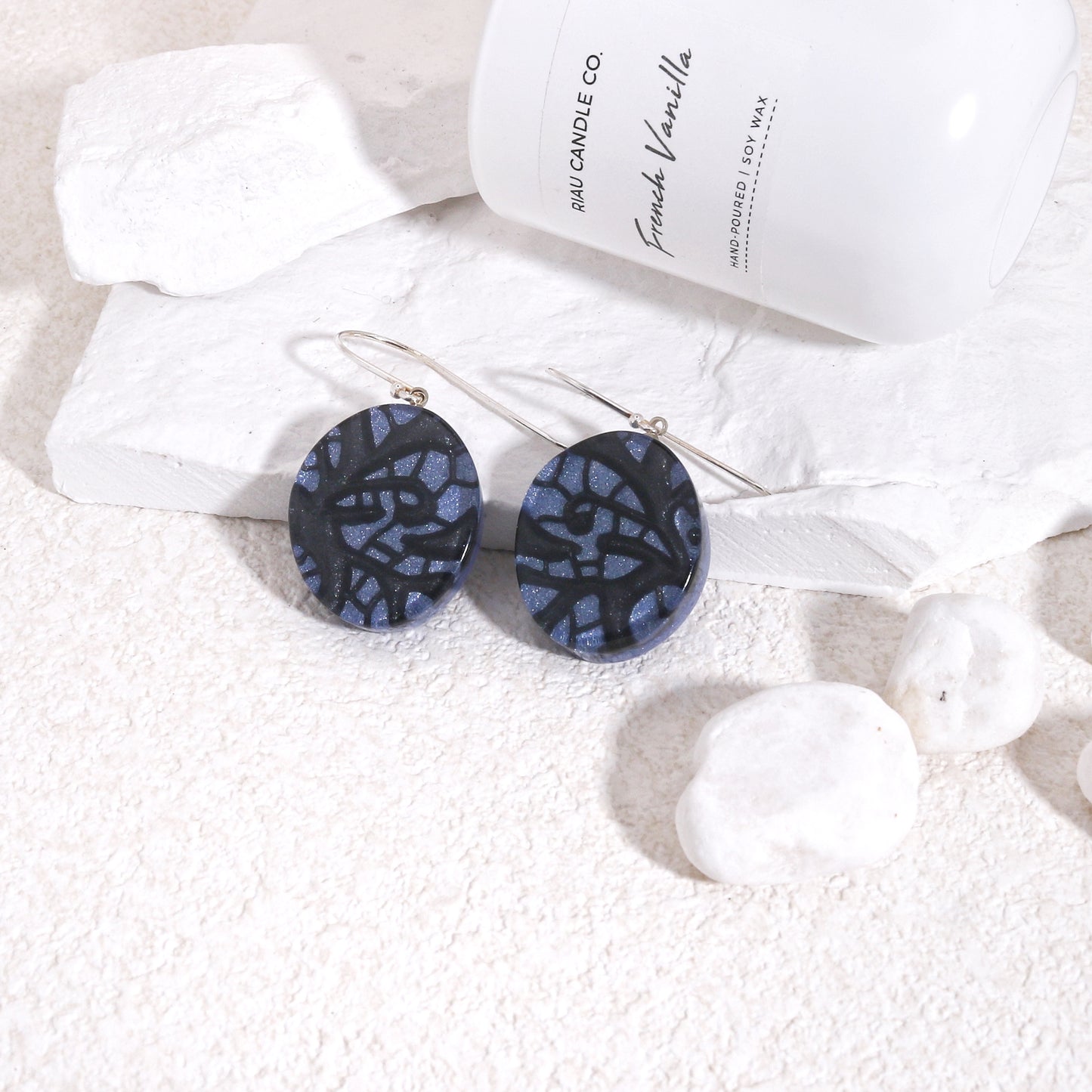 PEACE Handcraft Art Deco Solitaire Earrings