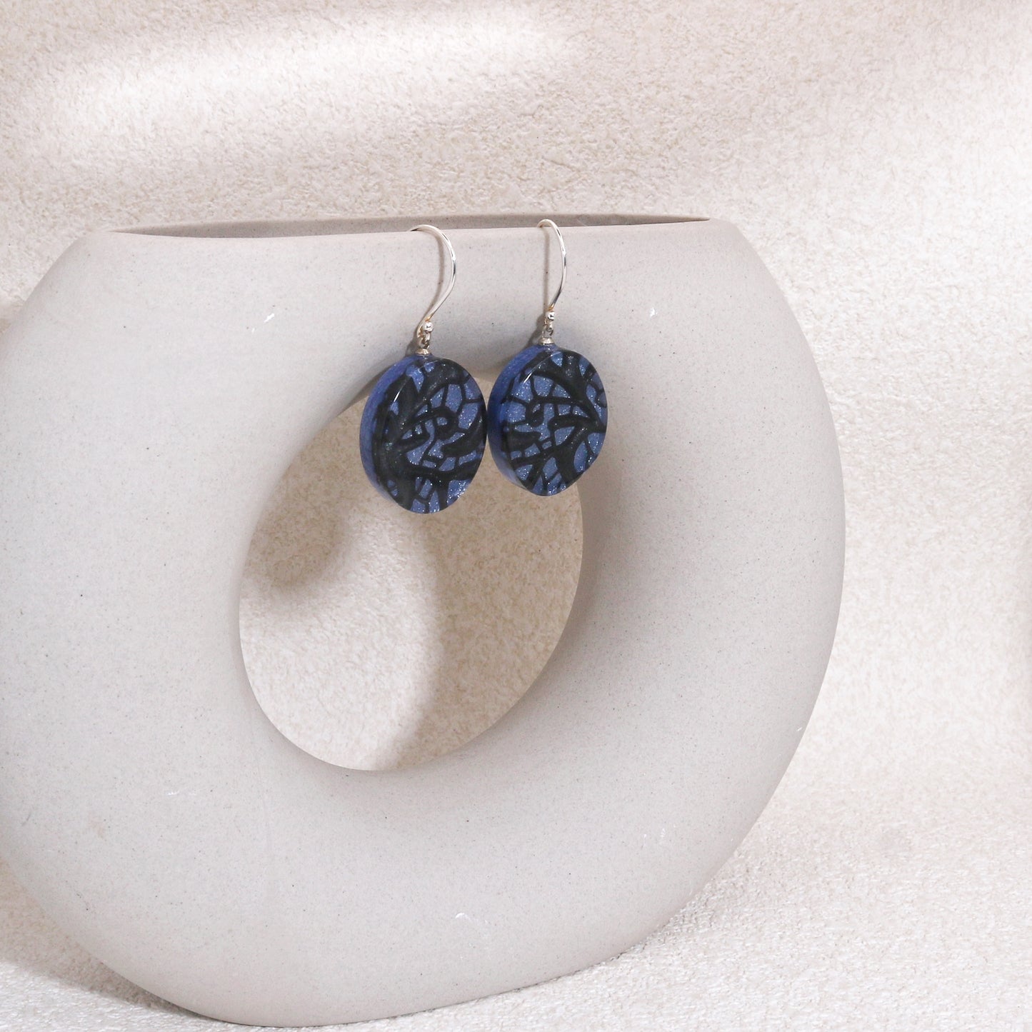 PEACE Handcraft Art Deco Solitaire Earrings