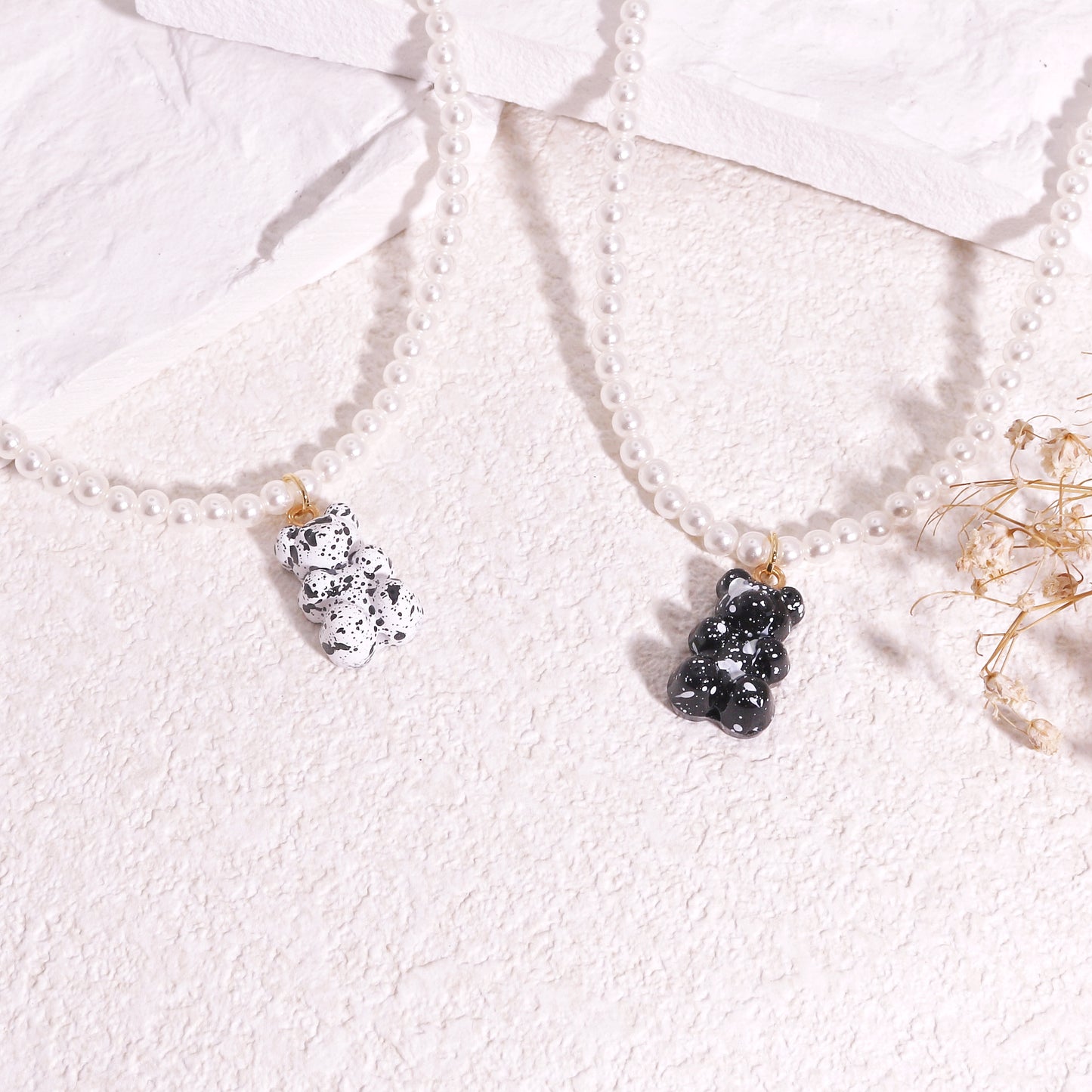 Milhausse Painted Teddy Bear Necklace