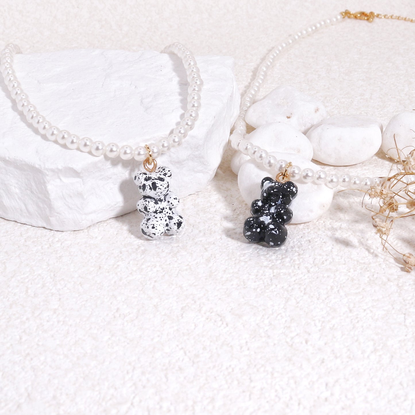 Milhausse Painted Teddy Bear Necklace