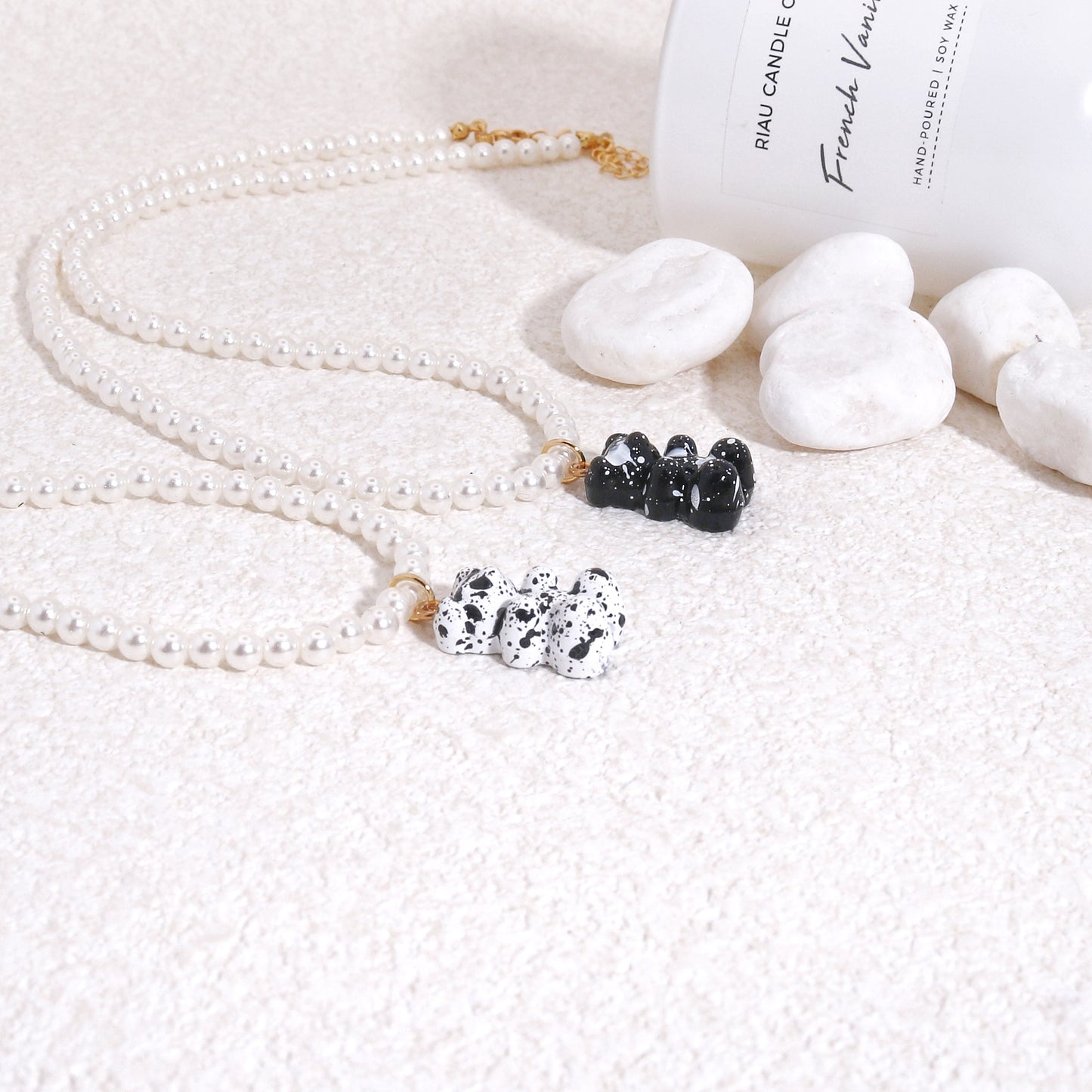 Milhausse Painted Teddy Bear Necklace