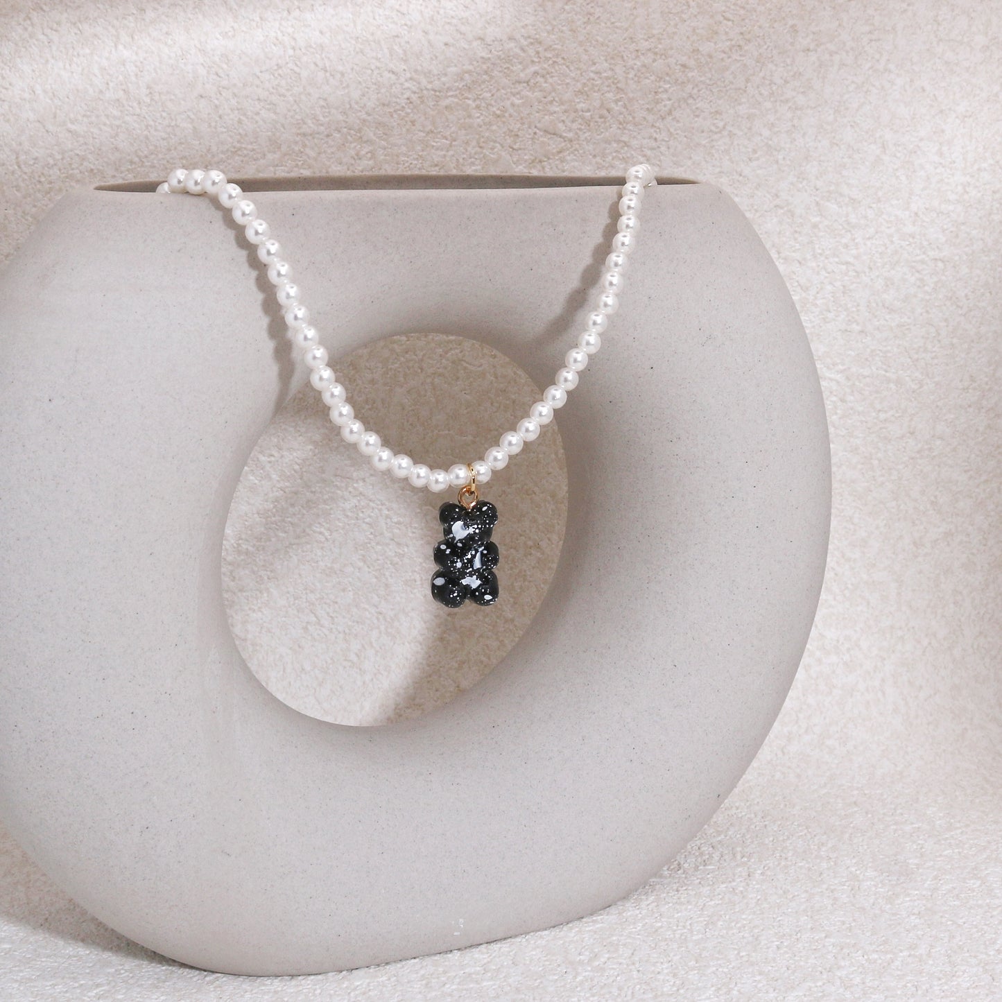 Milhausse Painted Teddy Bear Necklace
