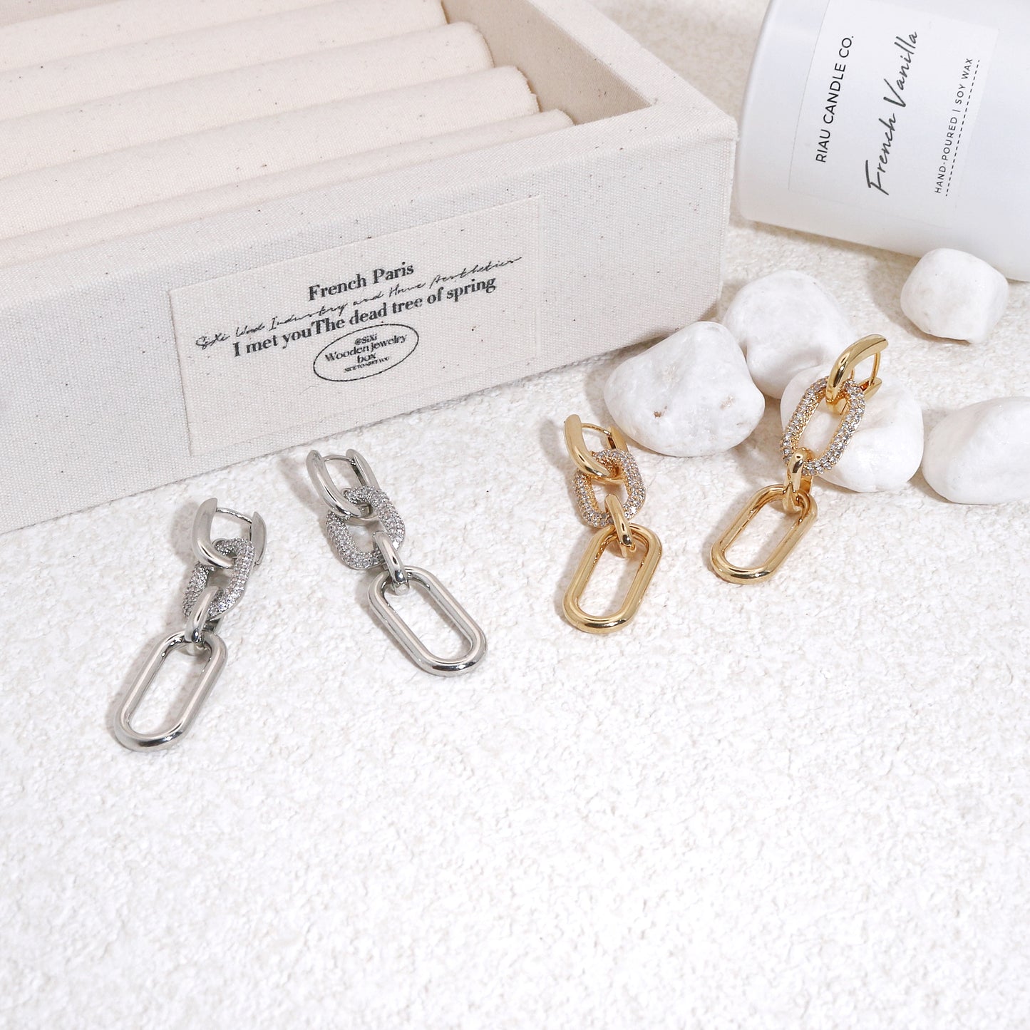 Kullie's Stylish CZ Minimalist Drop Dangle Earrings