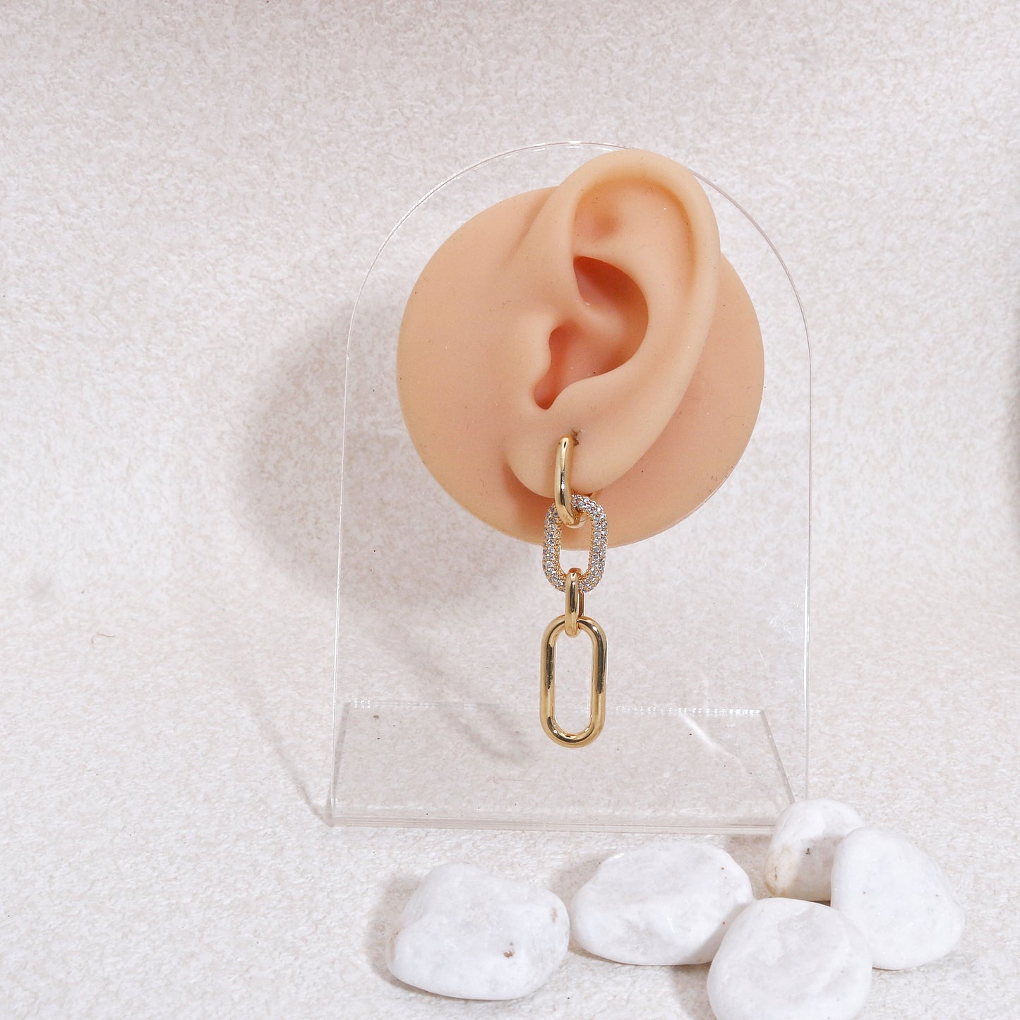 Kullie's Stylish CZ Minimalist Drop Dangle Earrings
