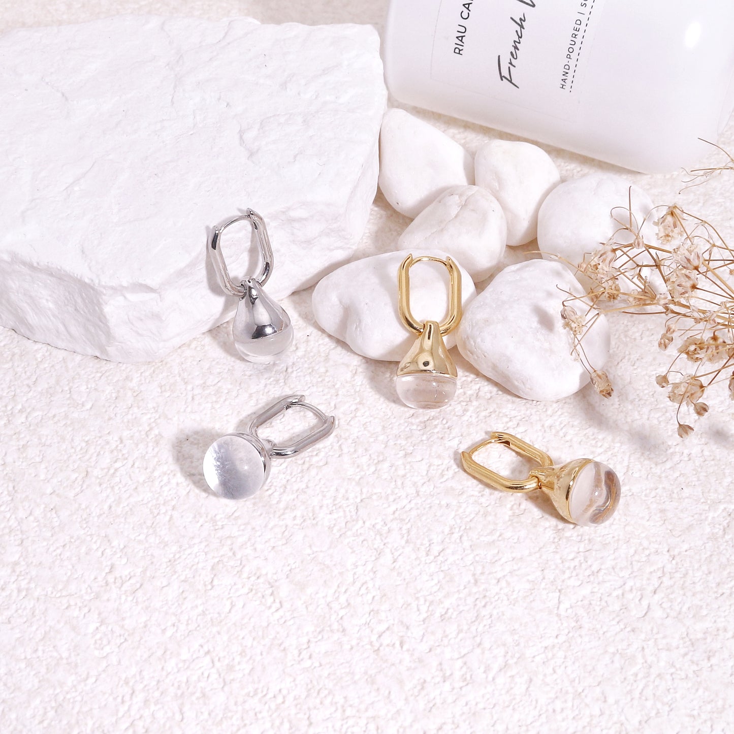 Taylor's Clear Water Droplet Dangle Earrings